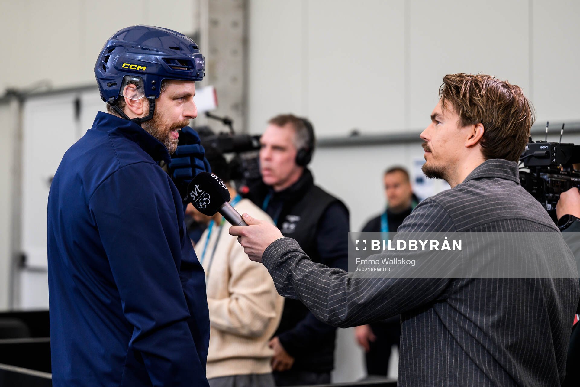 Head coach Ulf Lundberg of Sweden speaks to media