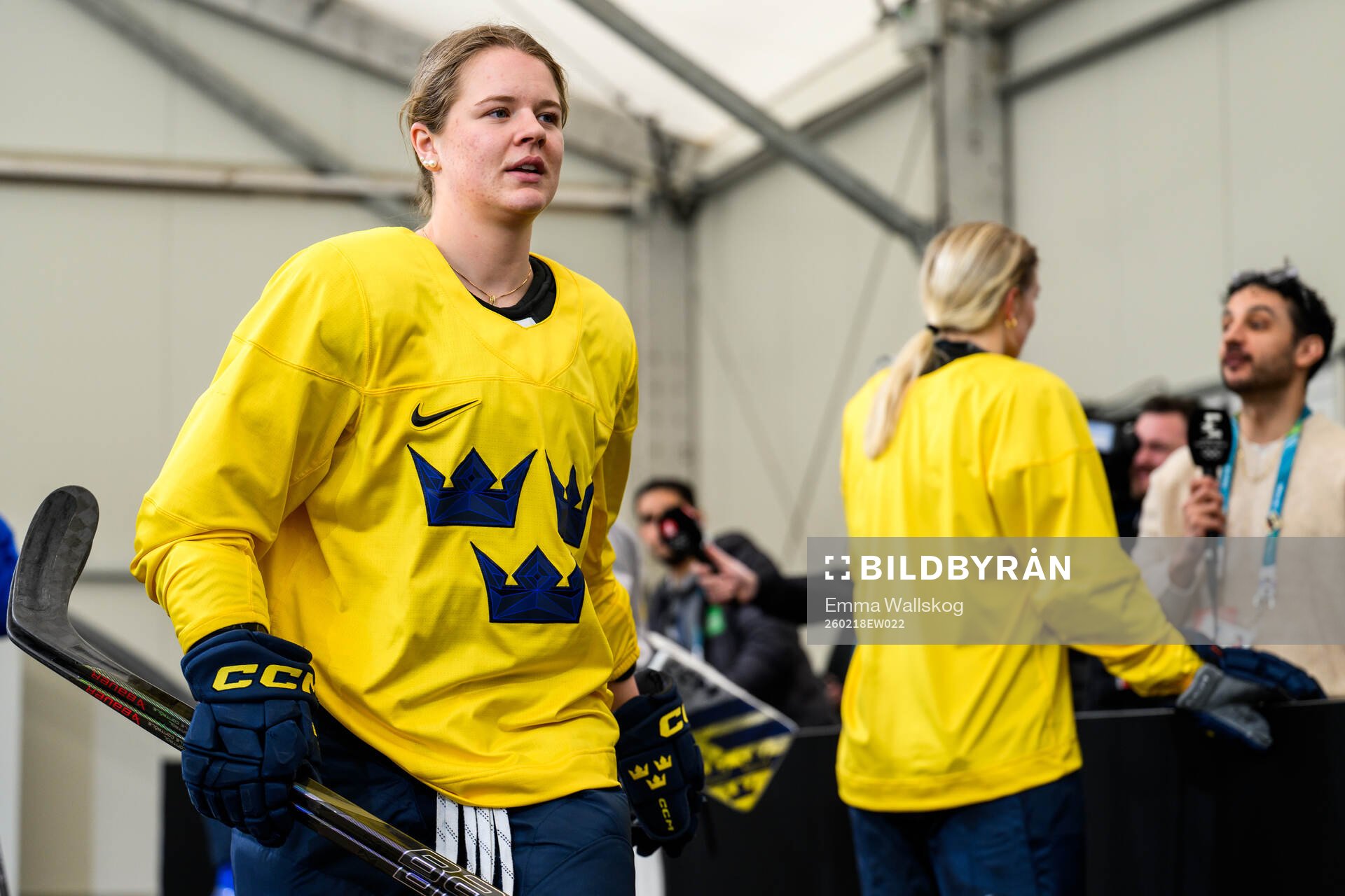 Mira Jungåker of Sweden at an ice hockey practice session