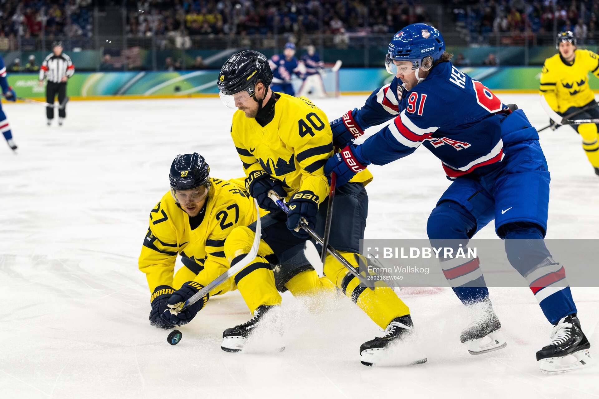 Hampus Lindholm and Elias Pettersson of Sweden as well as