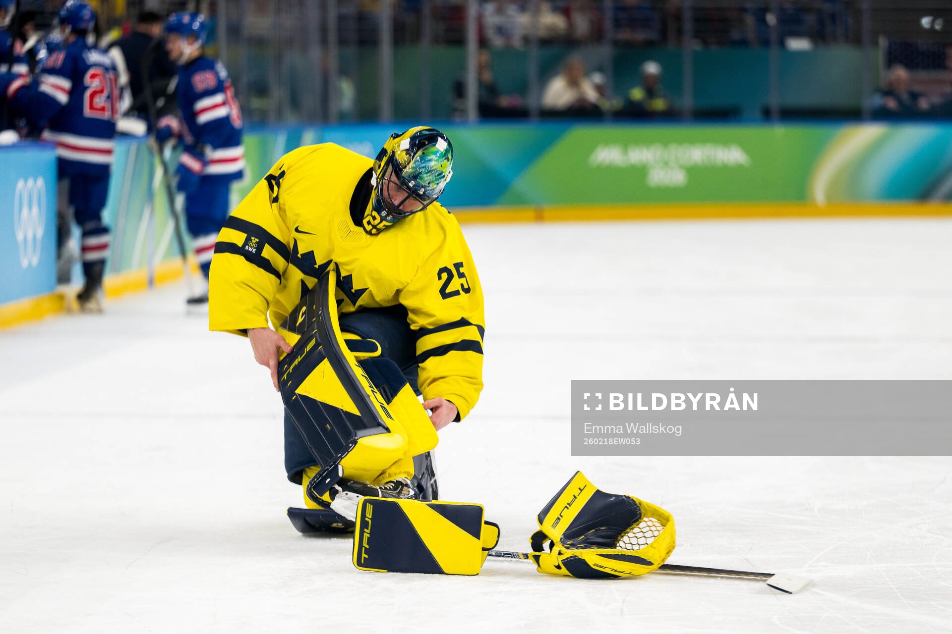 Goaltender Jacob Markström of Sweden in the men's ice