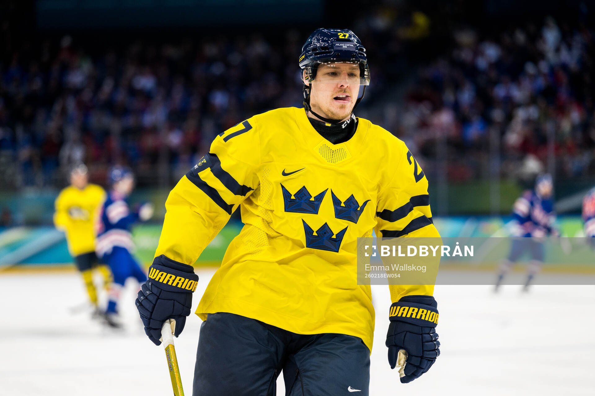 Hampus Lindholm of Sweden in the men's ice hockey