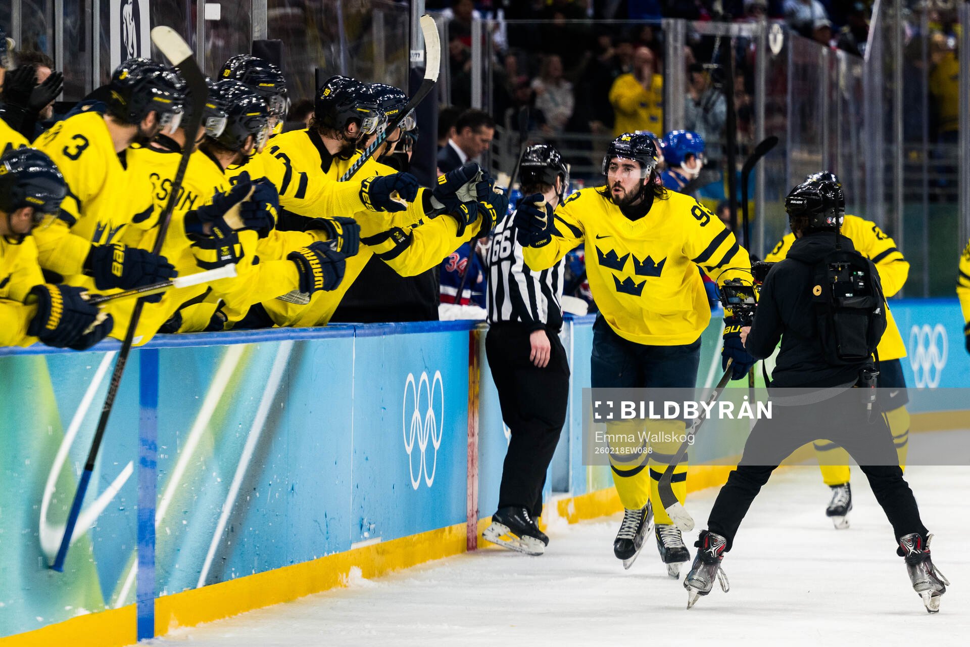 Mika Zibanejad of Sweden celebrates