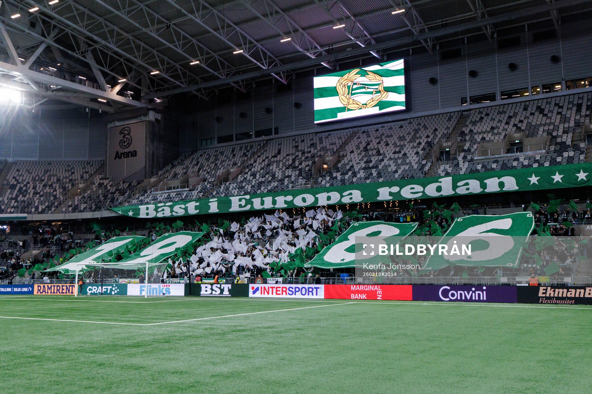 Fans of Hammarby with a tifo
