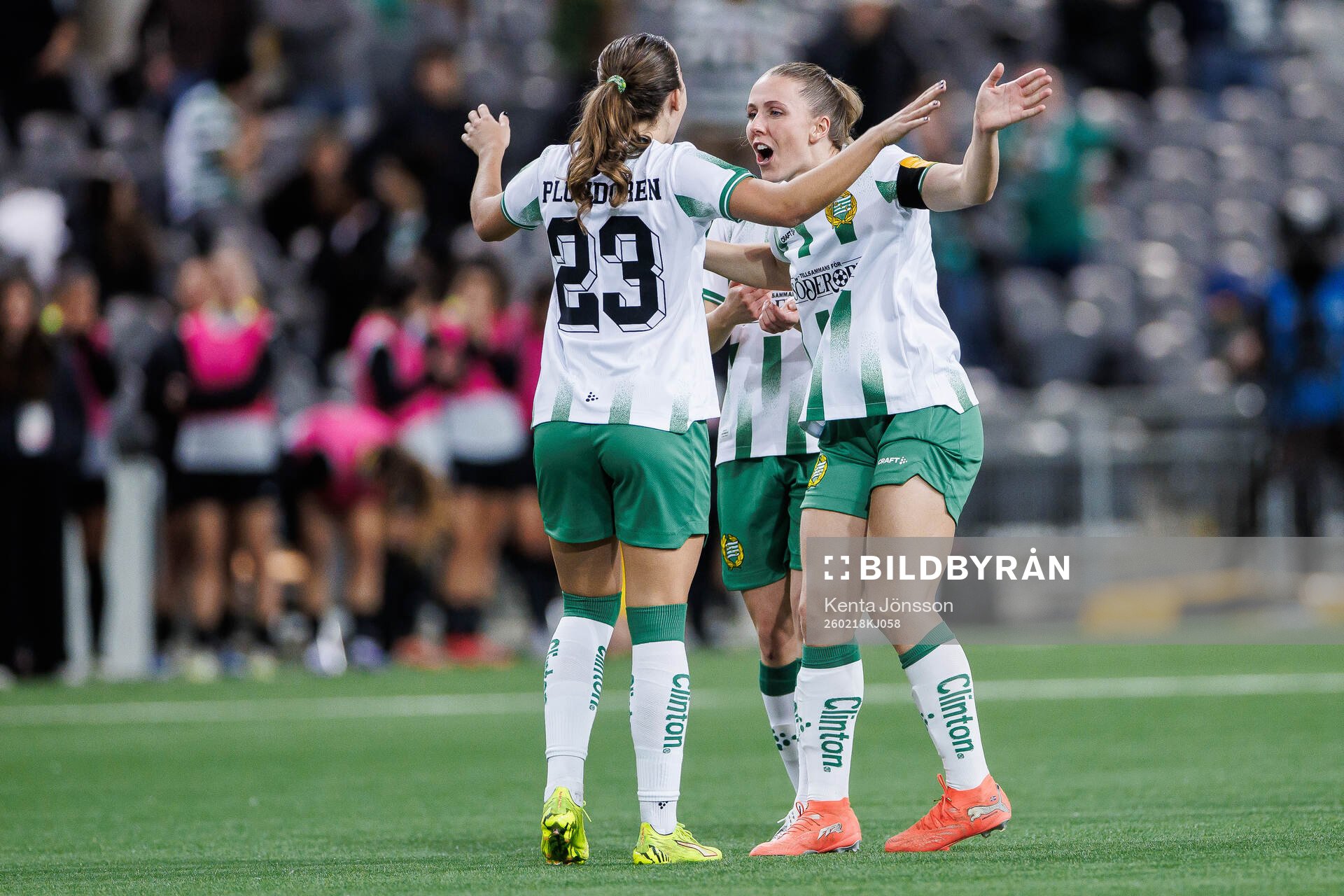 Athinna Persson Lundgren and Gudrun Arnardottir of Hammarby