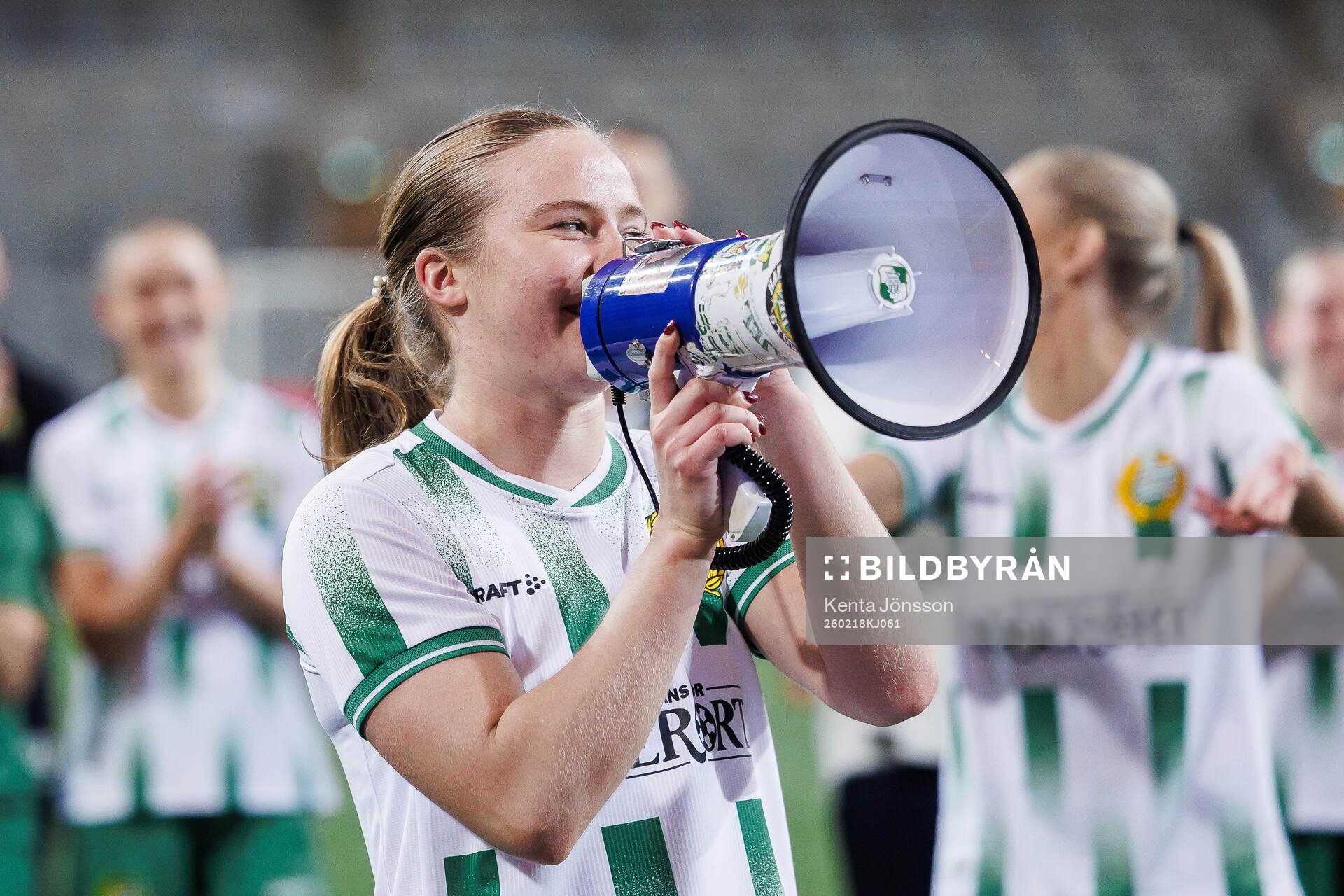 Mathilde Janzen of Hammarby celebrates