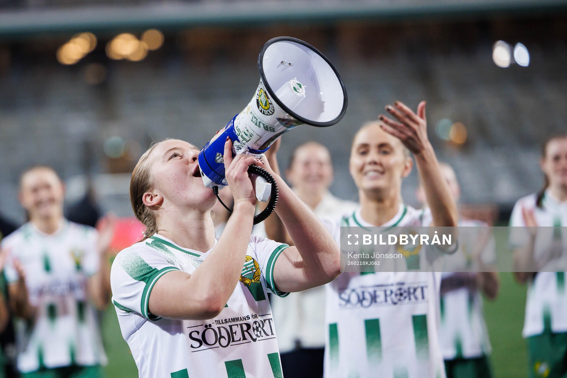 Mathilde Janzen of Hammarby celebrates