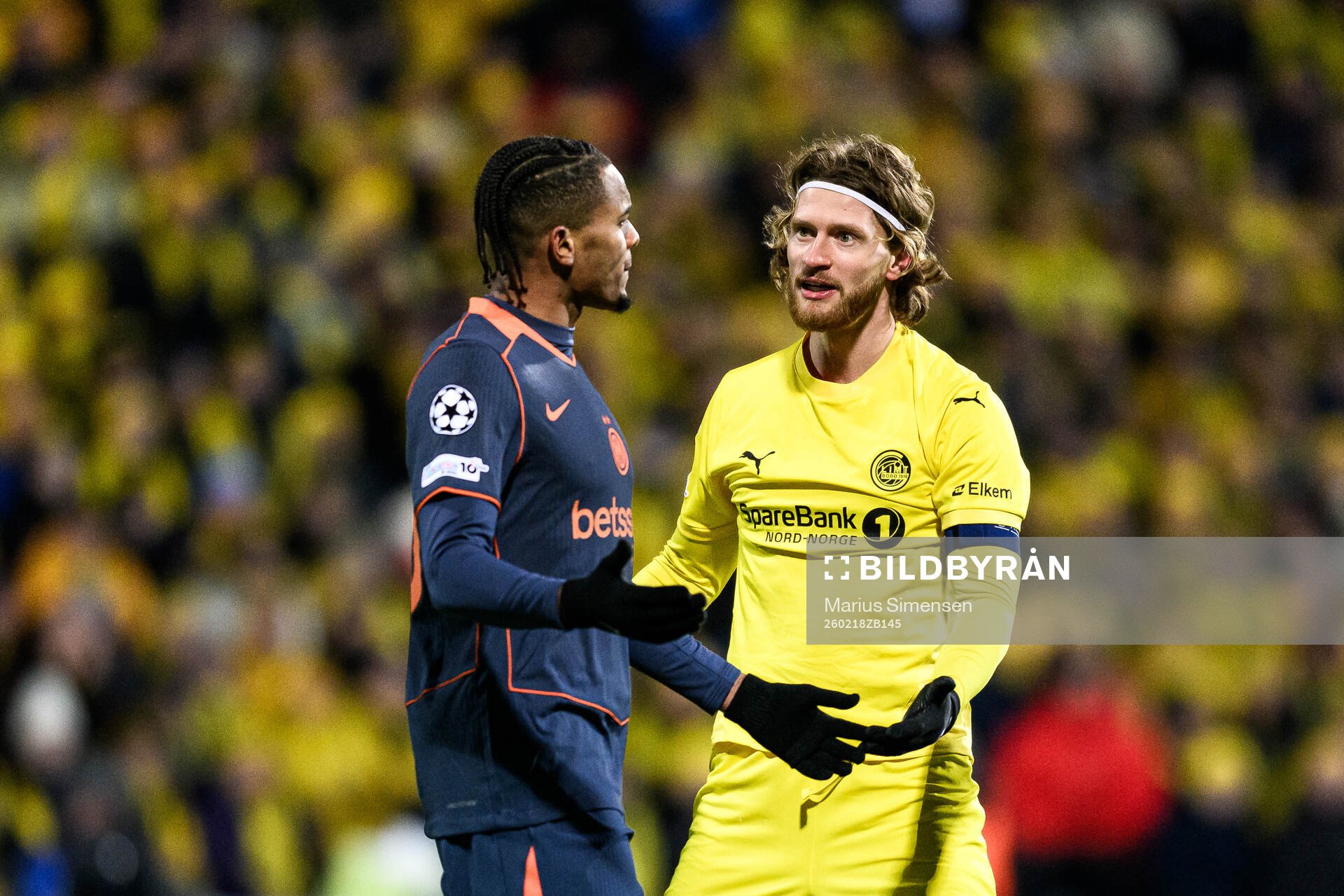 Manuel Akanji of Inter and Kasper Høgh of Bodø/Glimt