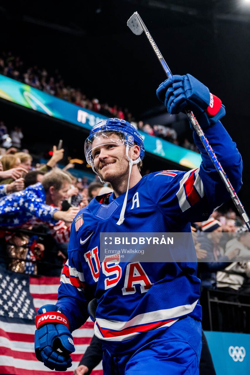 Matthew Tkachuk of USA celebrates