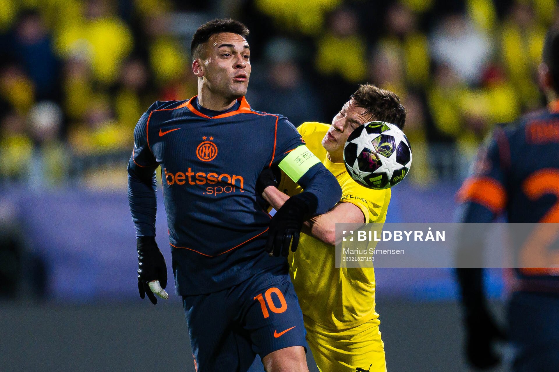 Lautaro Martínez of Inter and Jostein Gundersen of