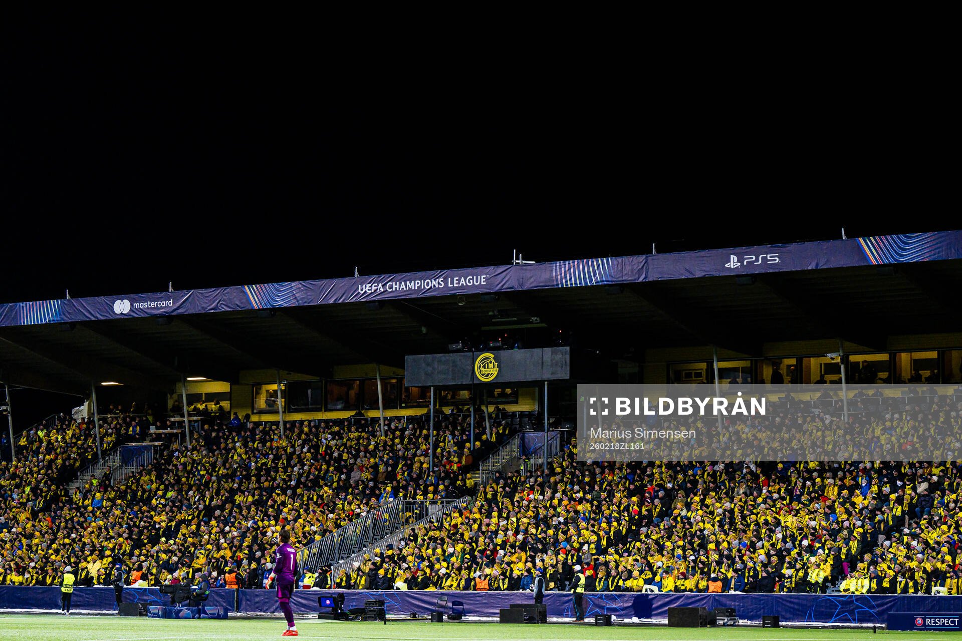 Spectators in the stands at Aspmyra Stadion