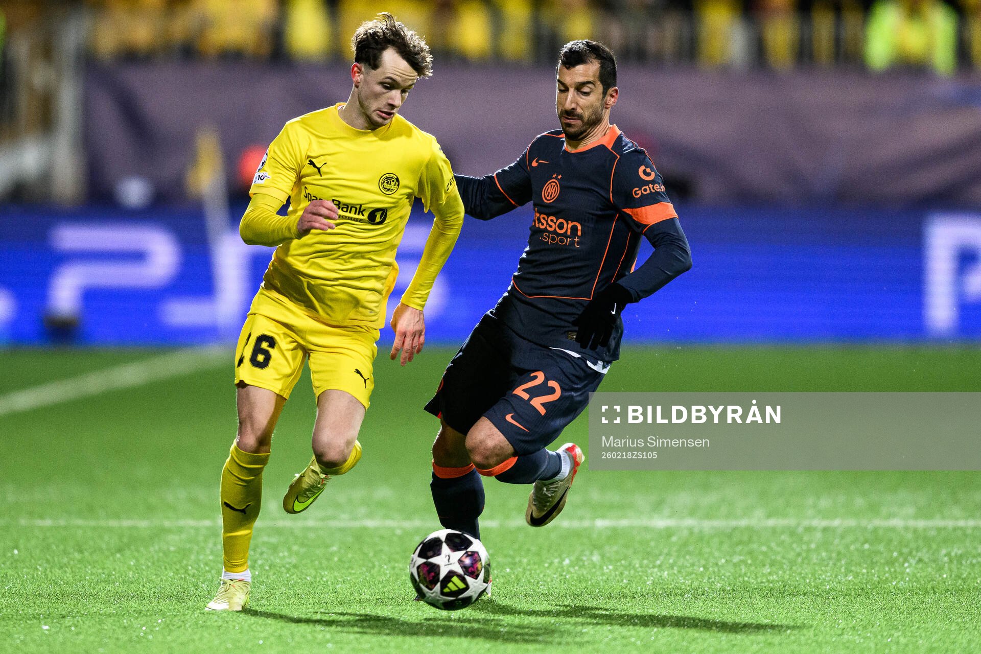 Jostein Gundersen of Bodø/Glimt and Henrikh Mkhitaryan of