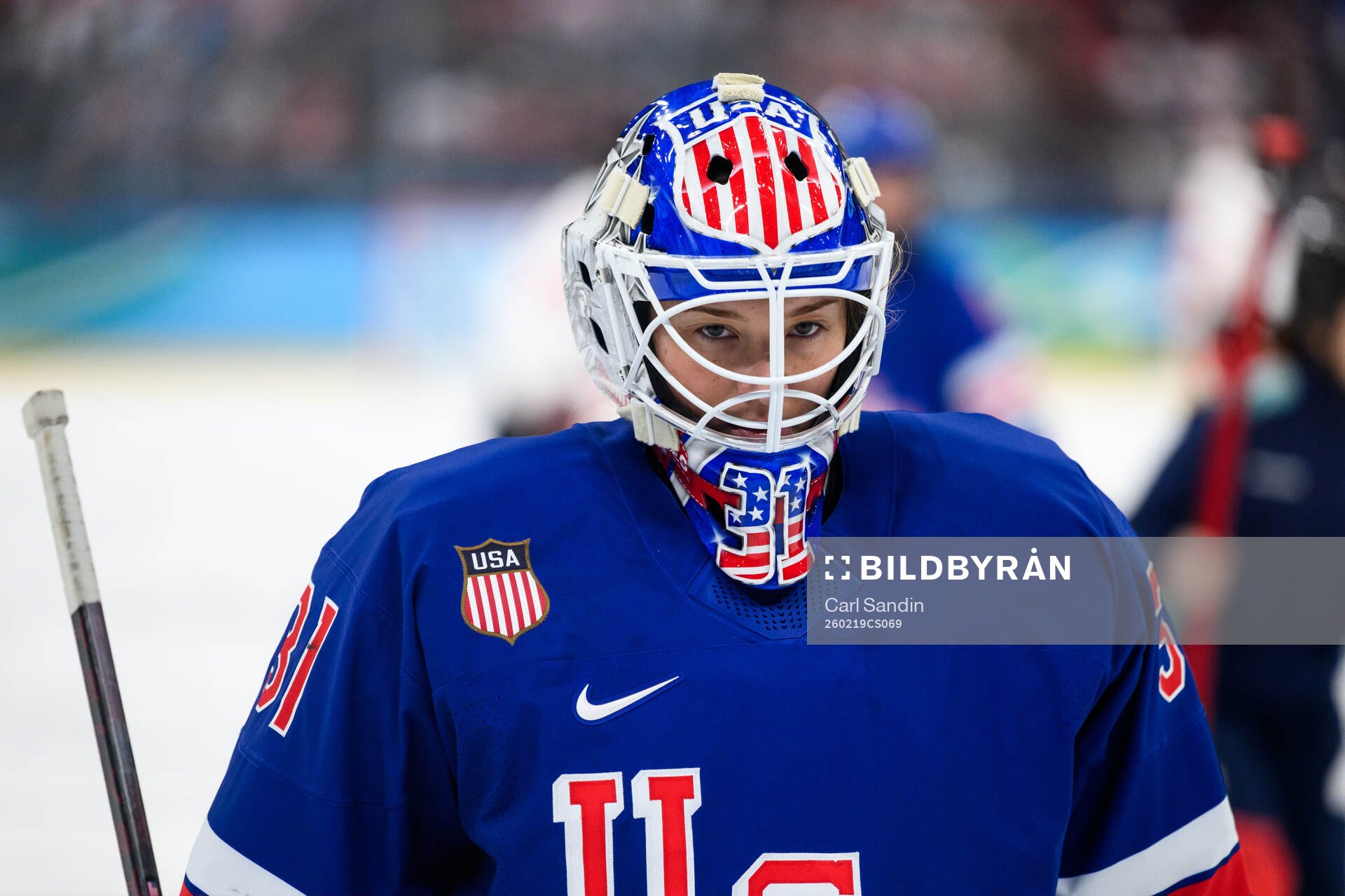 goaltender Aerin Frankel of USA in the women's ice hockey