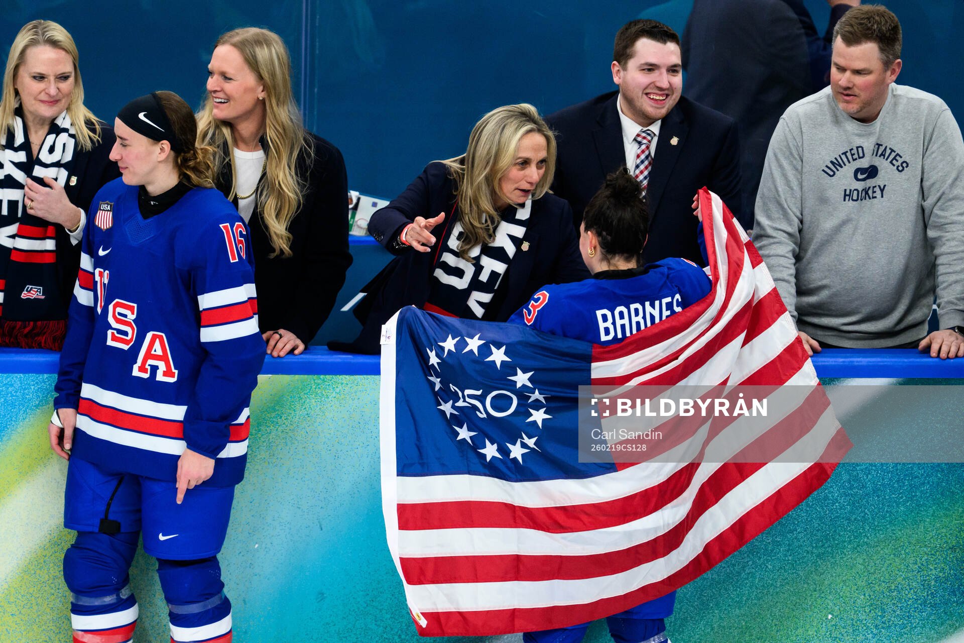 Ellen Hughes and Cayla Barnes of USA