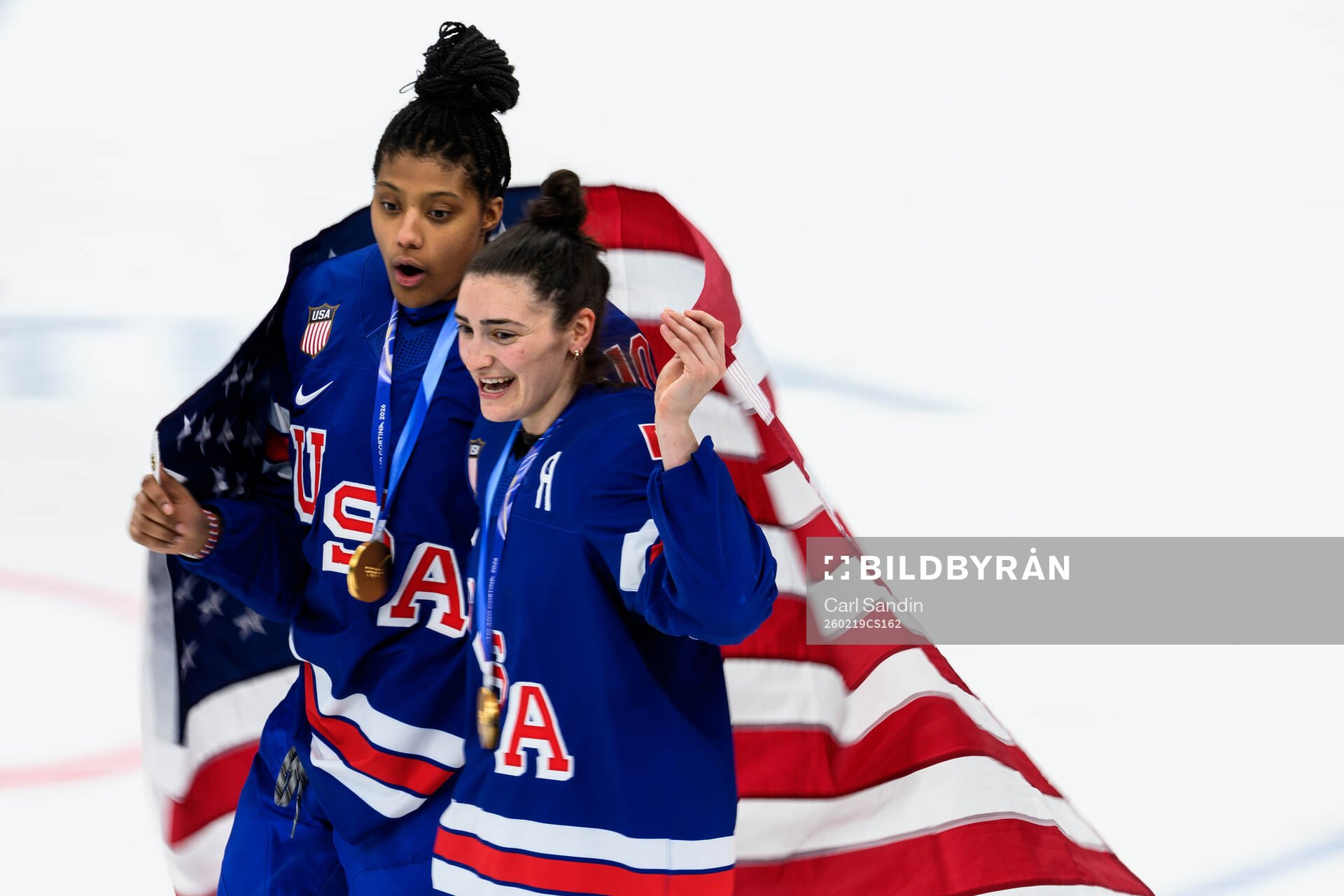 Laila Edwards and Megan Keller of USA celebrate