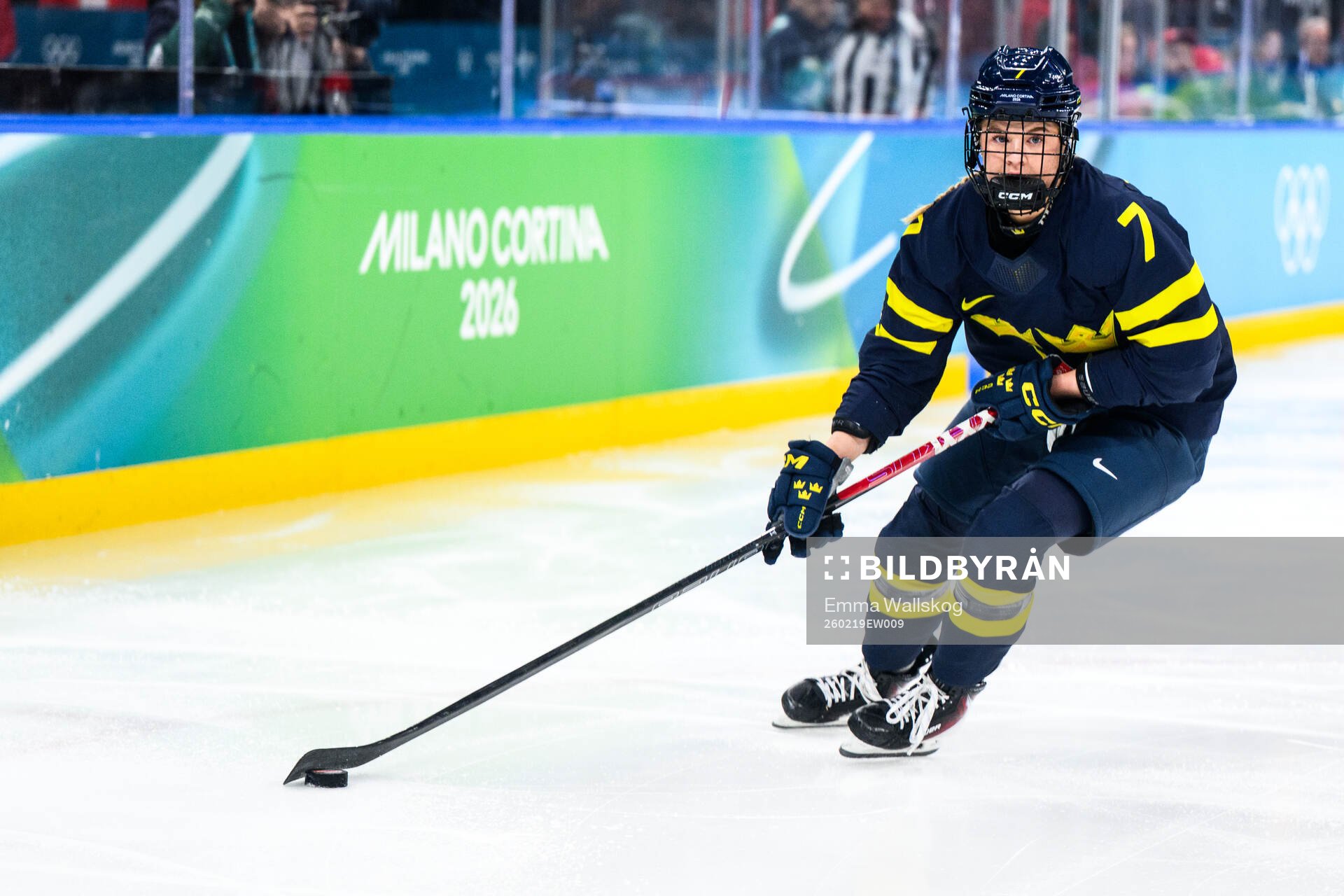 Mira Jungåker of Sweden in the women's ice hockey bronze