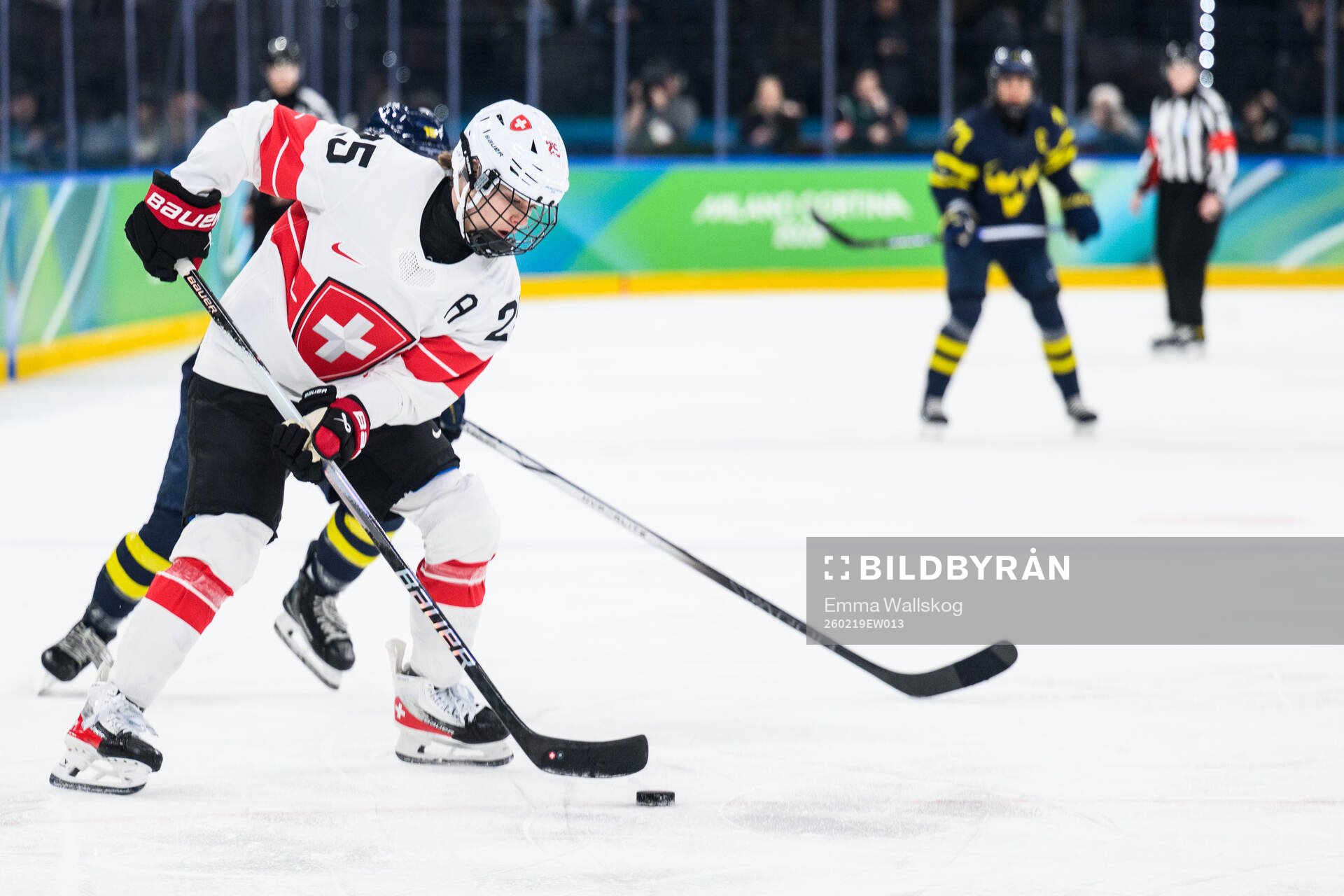 Alina Muller of Switzerland in the women's ice hockey