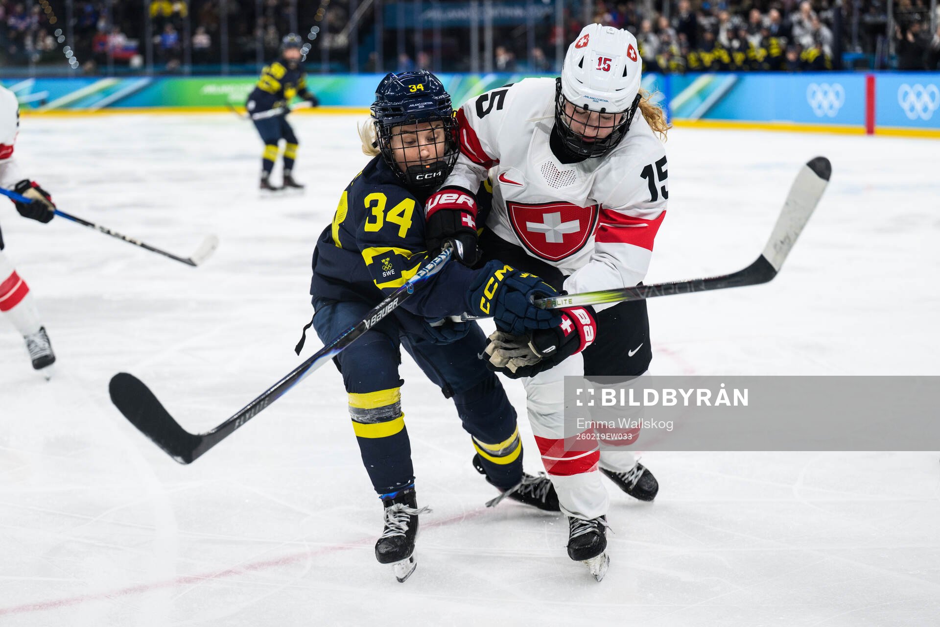 Mira Hallin of Sweden and Laure Meriguet of Switzerland in