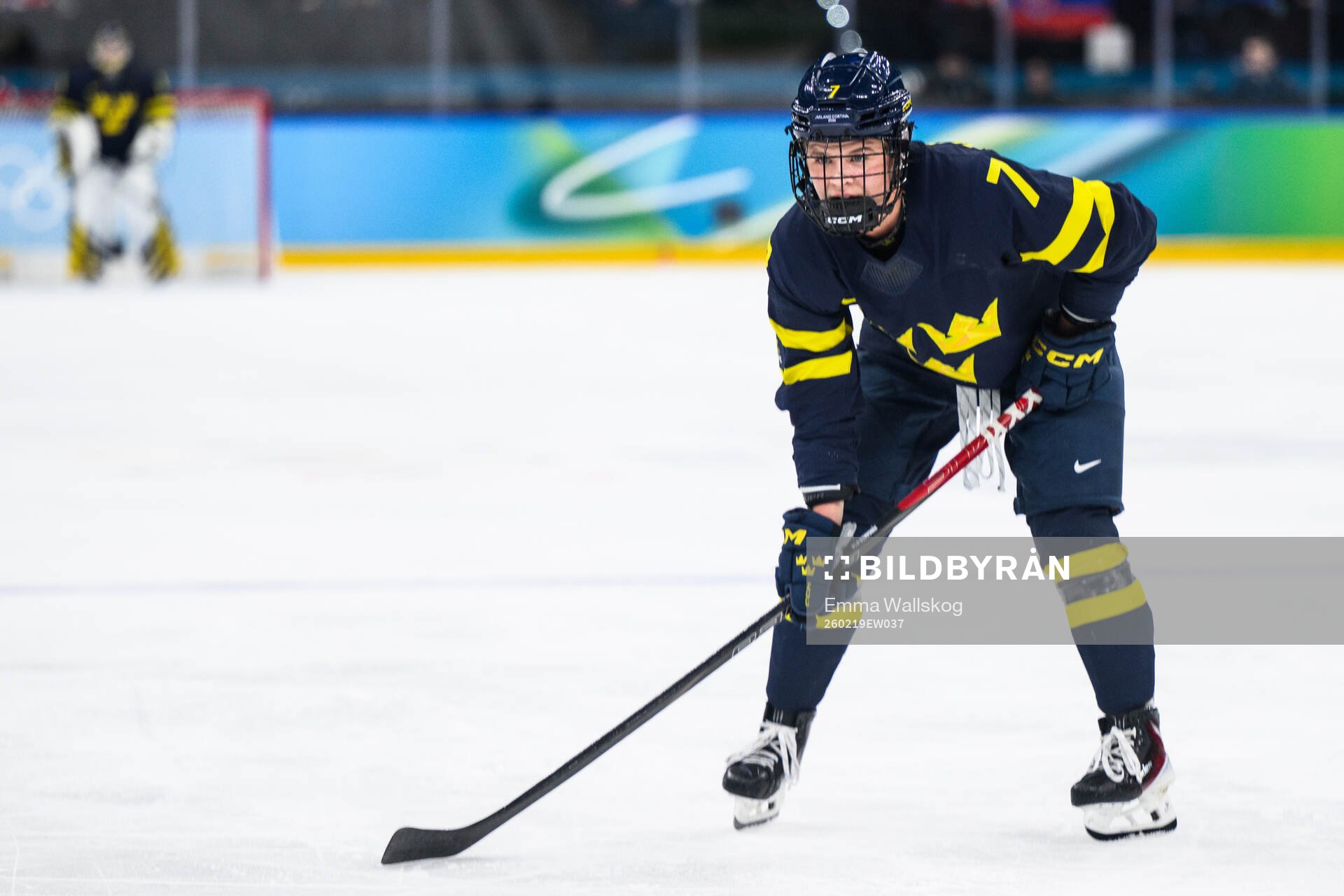Mira Jungåker of Sweden in the women's ice hockey bronze