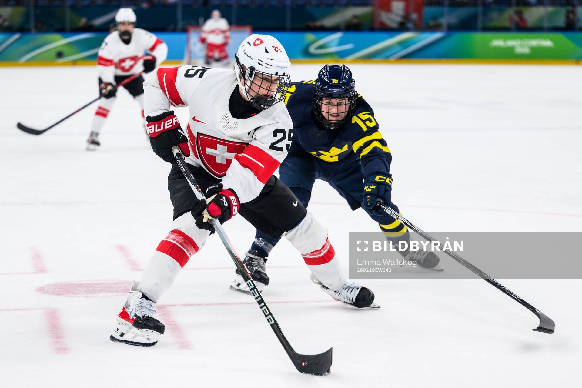 Alina Muller of Switzerland and Lisa Johansson of Sweden in