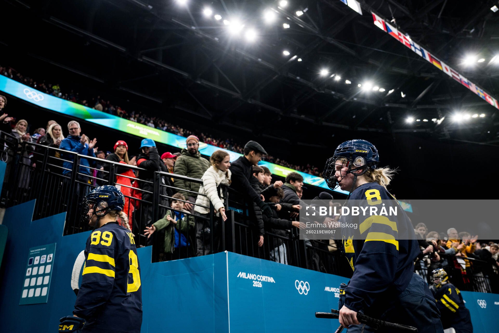 Nicole Hall and Hilda Svensson of Sweden look dejected