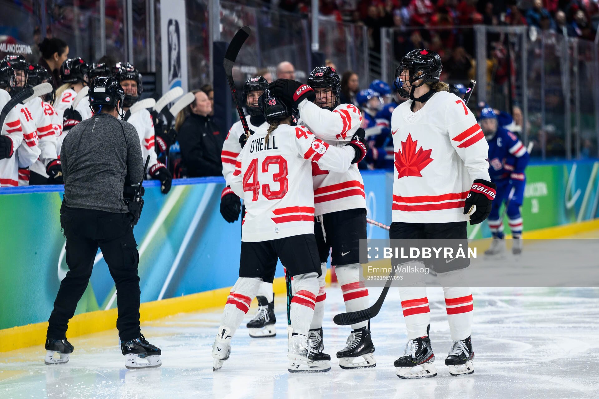 Kristin O'Neill and Blayre Turnbull of Canada celebrates