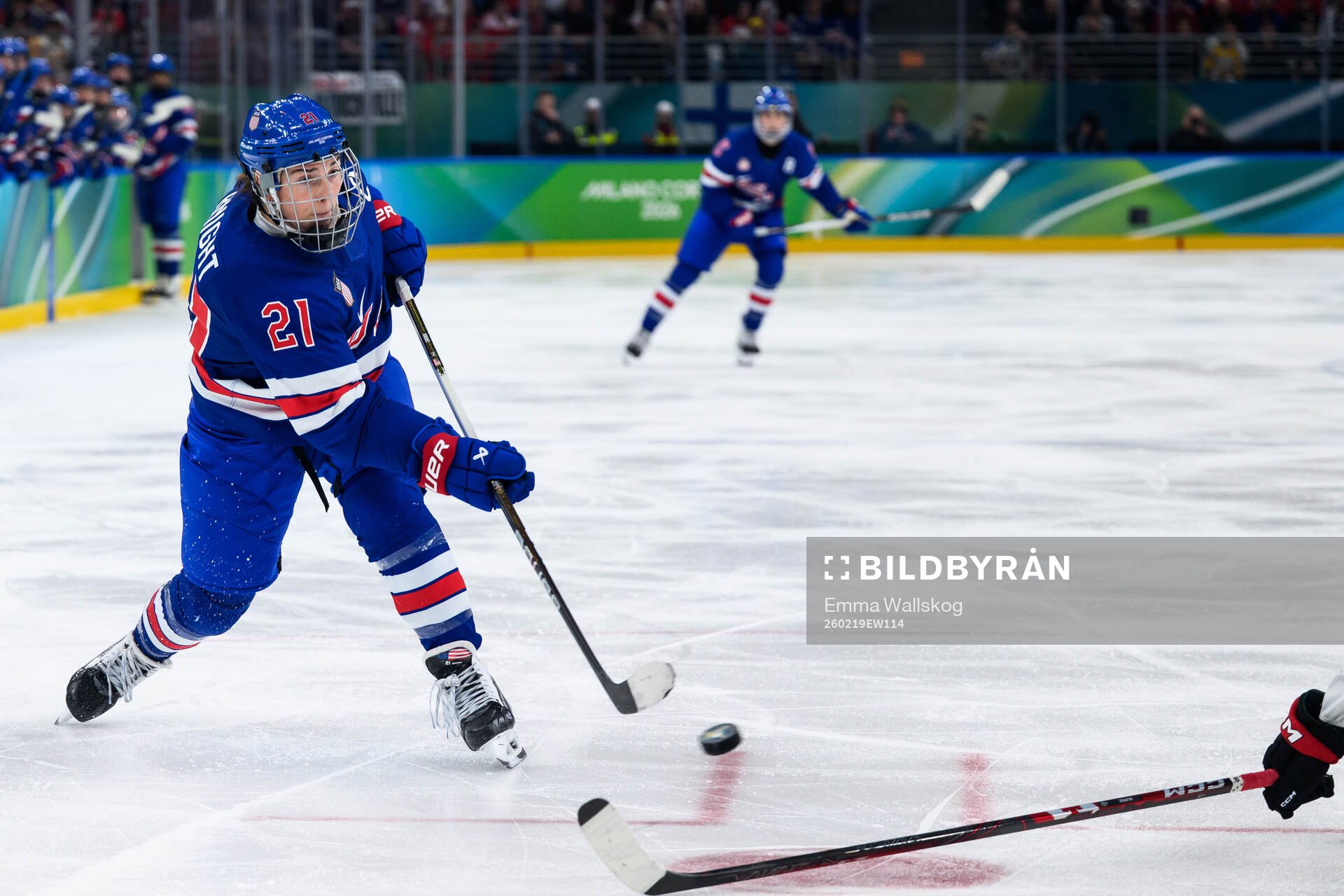 Hilary Knight of USA in the women's ice hockey final game