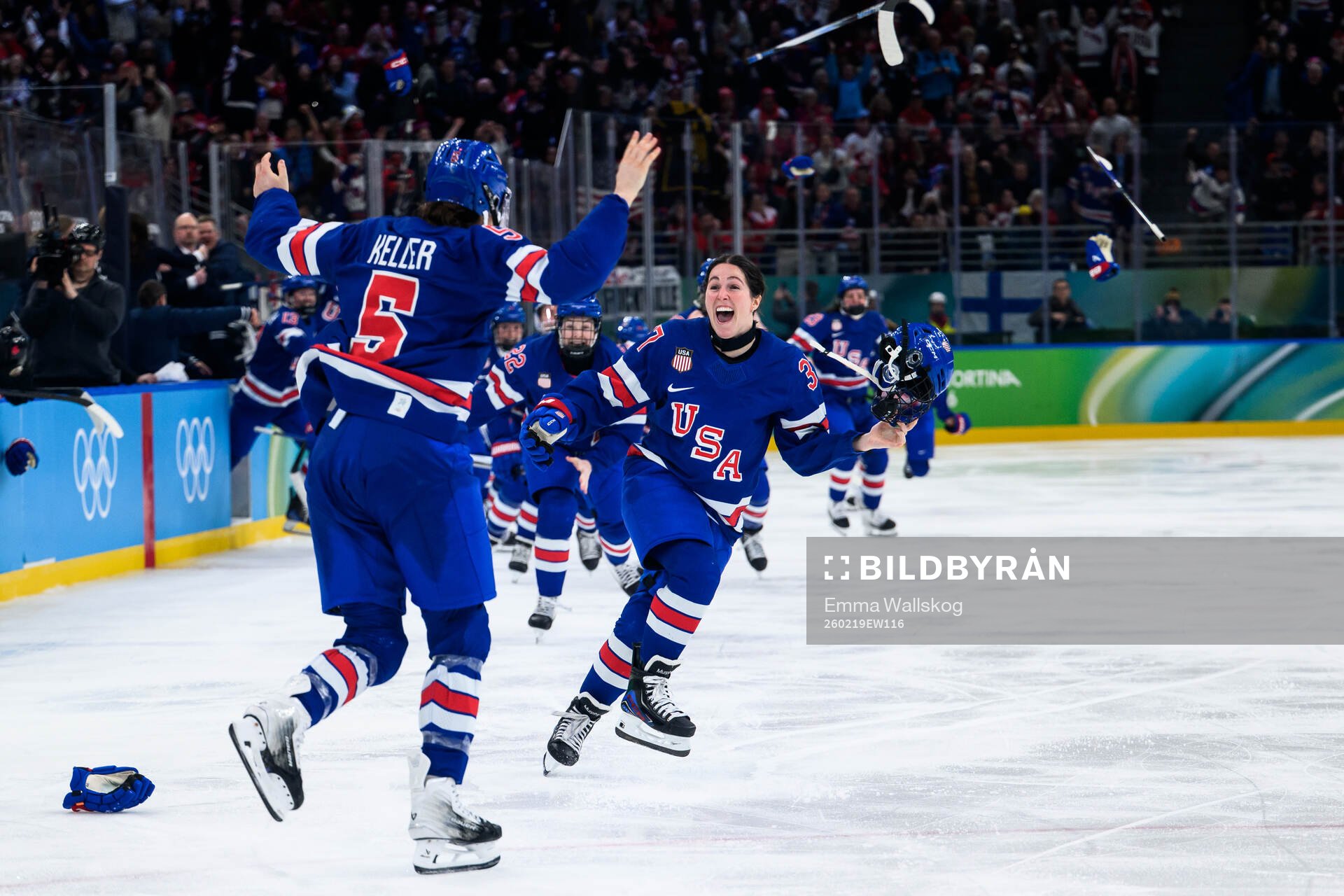 Megan Keller and Abbey Murphy of USA celebrate