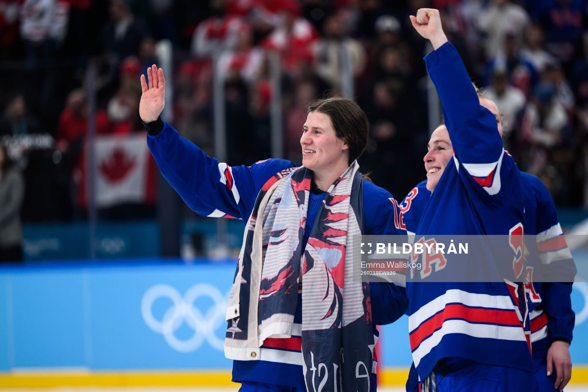 Kelly Pannek and Abbey Murphy of USA celebrate