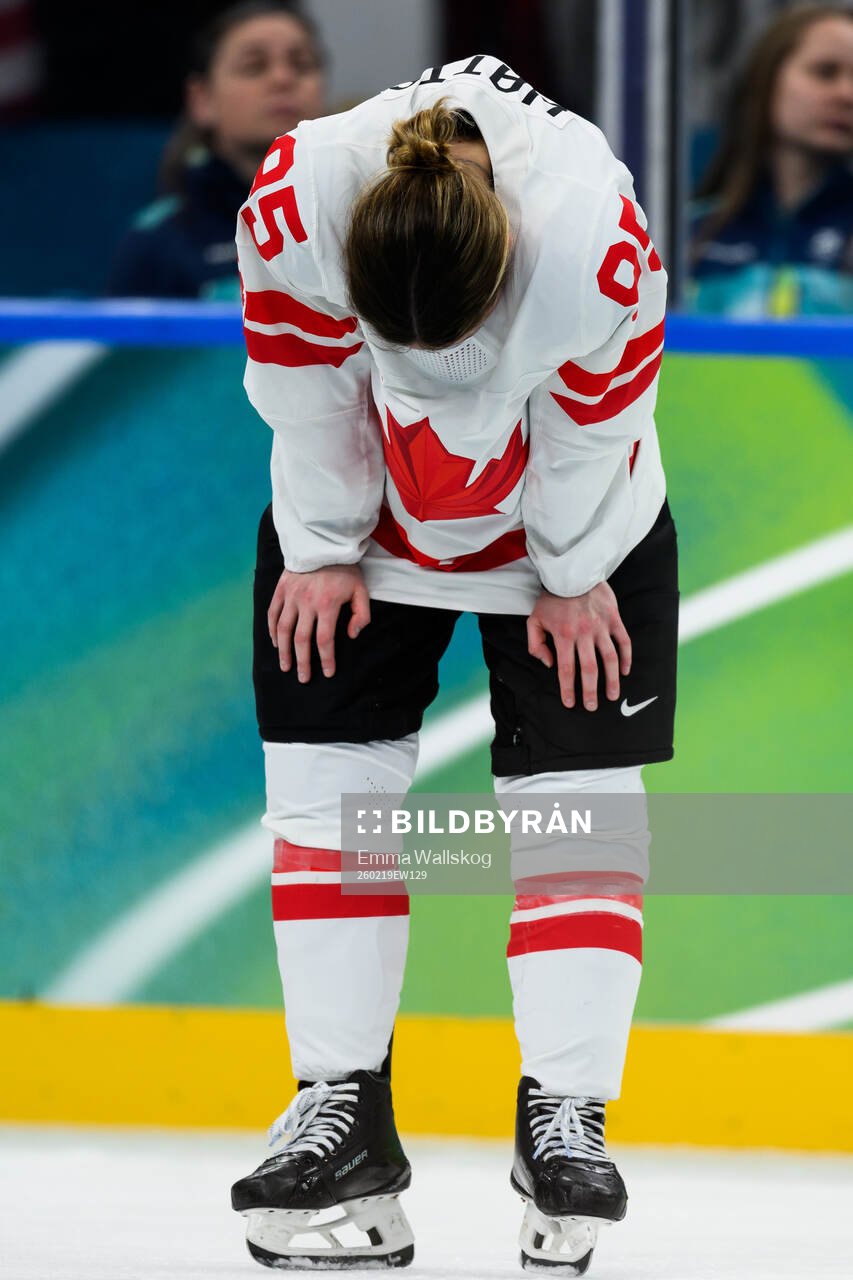 Daryl Watts of Canada looks dejected