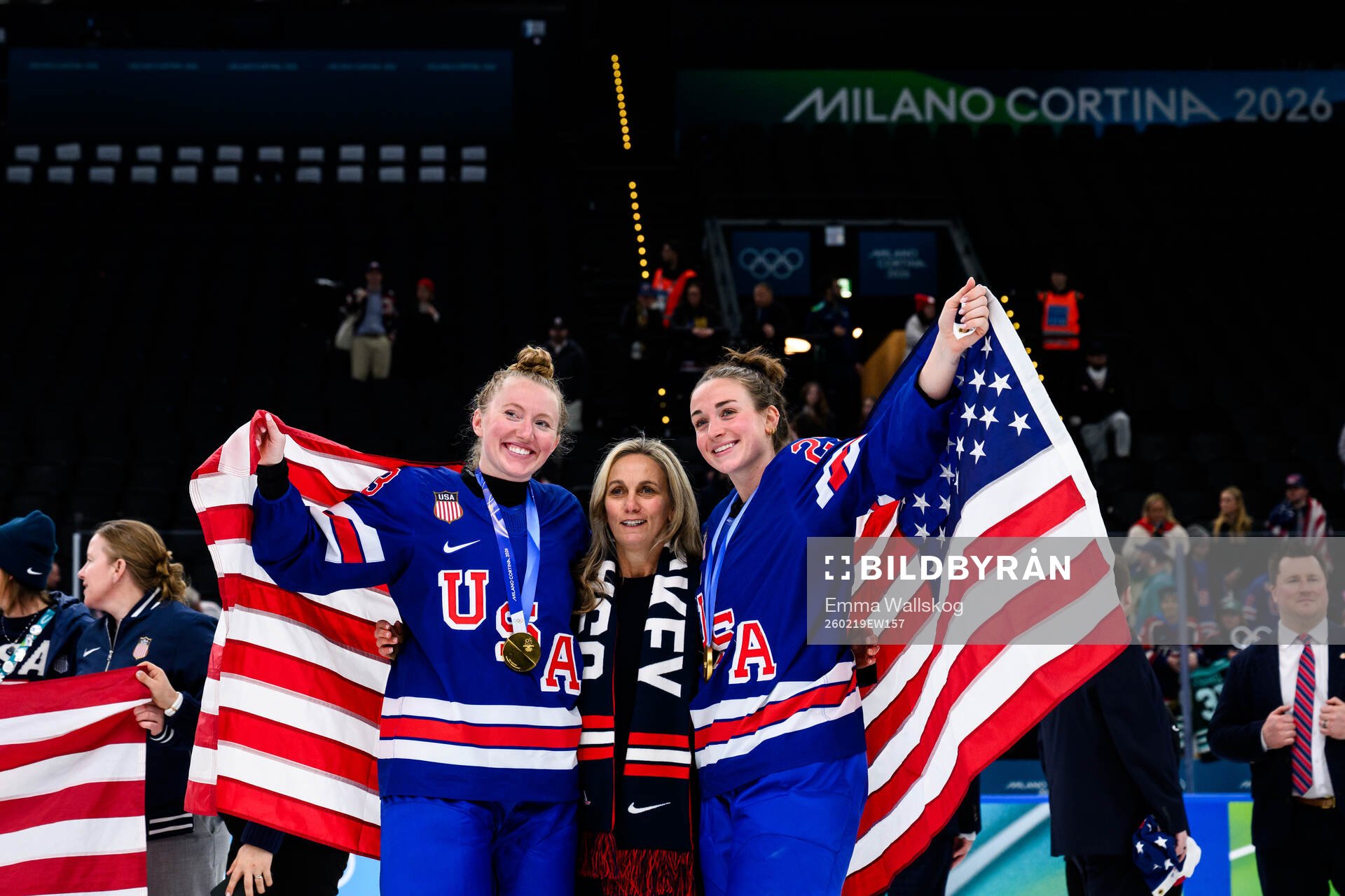 Grace Zumwinkle, Ellen Hughes and Taylor Heise of USA