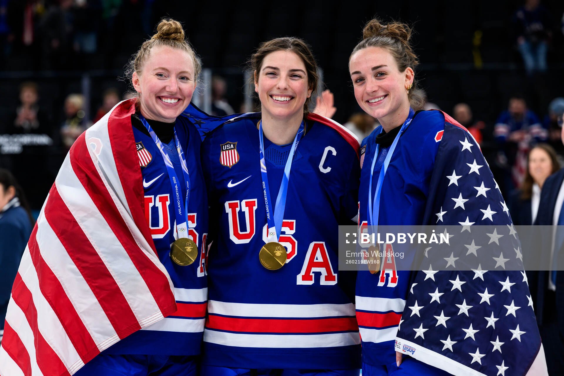 Grace Zumwinkle, Hilary Knight and Taylor Heise of USA