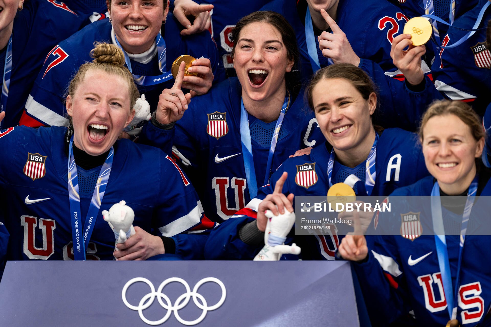 Grace Zumwinkle and Hilary Knight of USA celebrate with