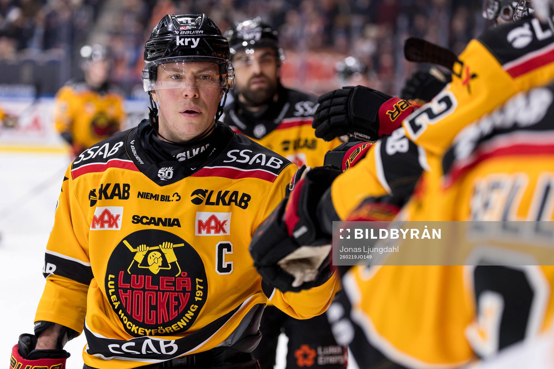 Luleås Erik Gustafsson jublar