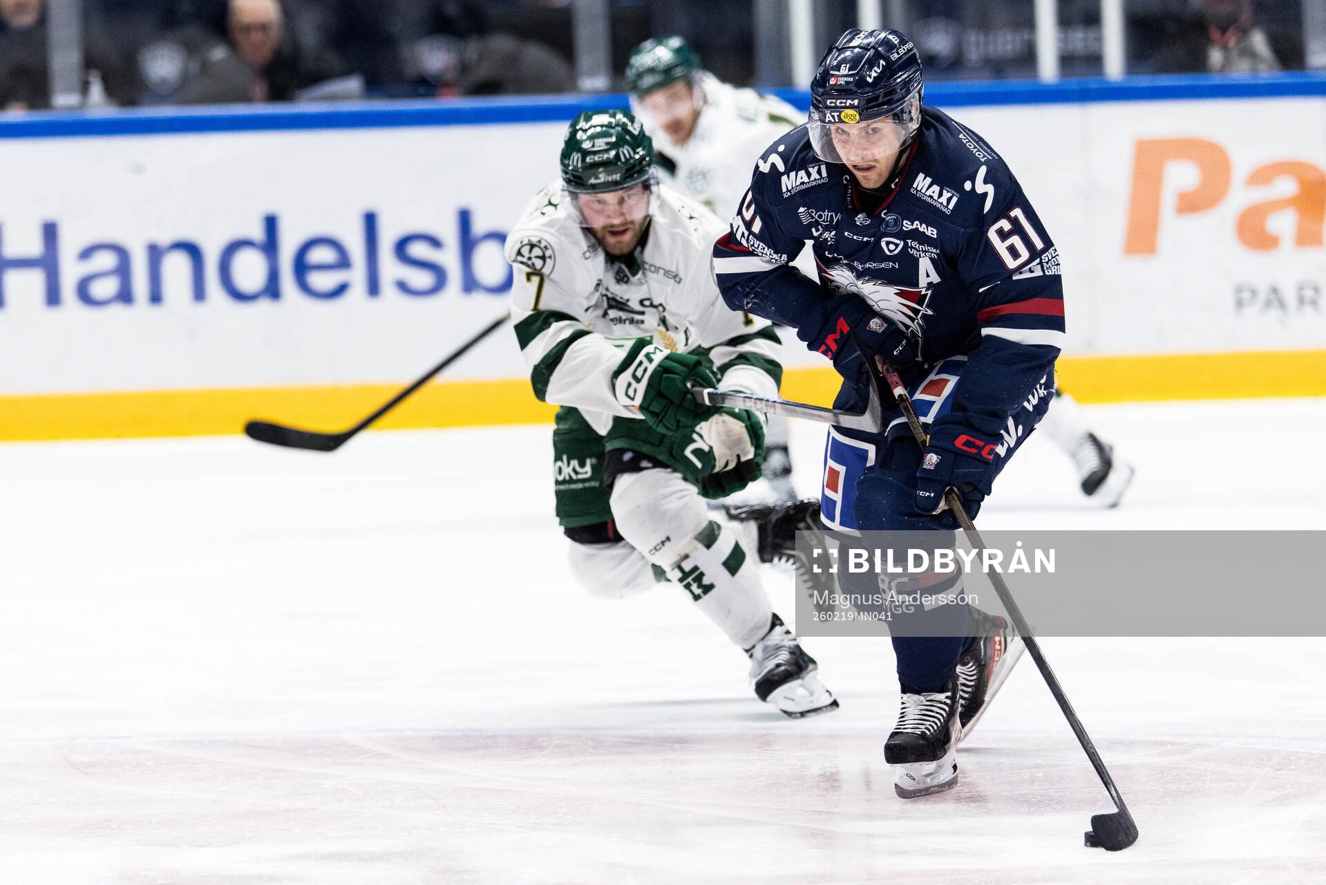 Färjestads Axel Bergkvist och Linköpings Markus Ljungh