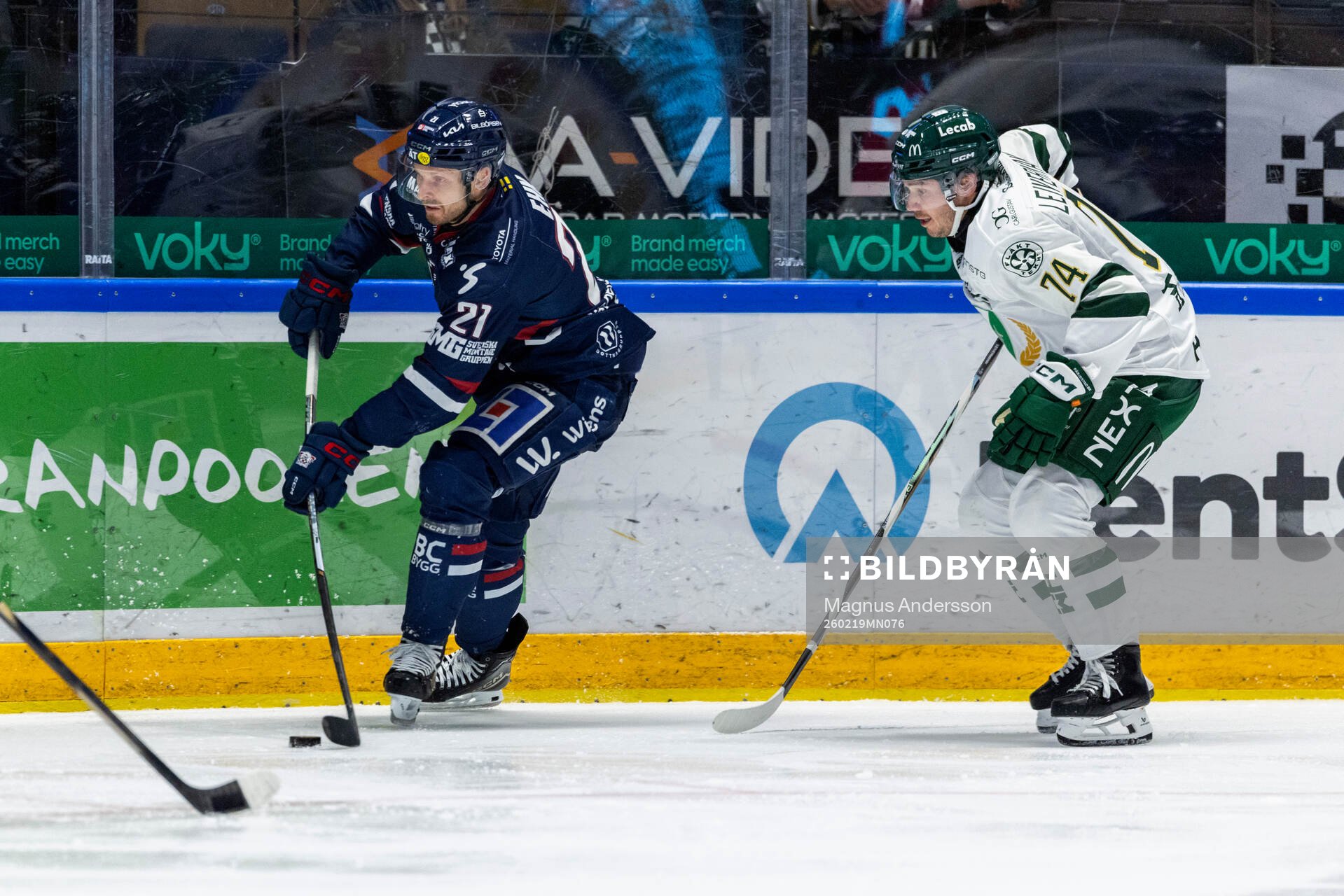 Linköpings Christoffer Ehn och Färjestads Nick Leivermann