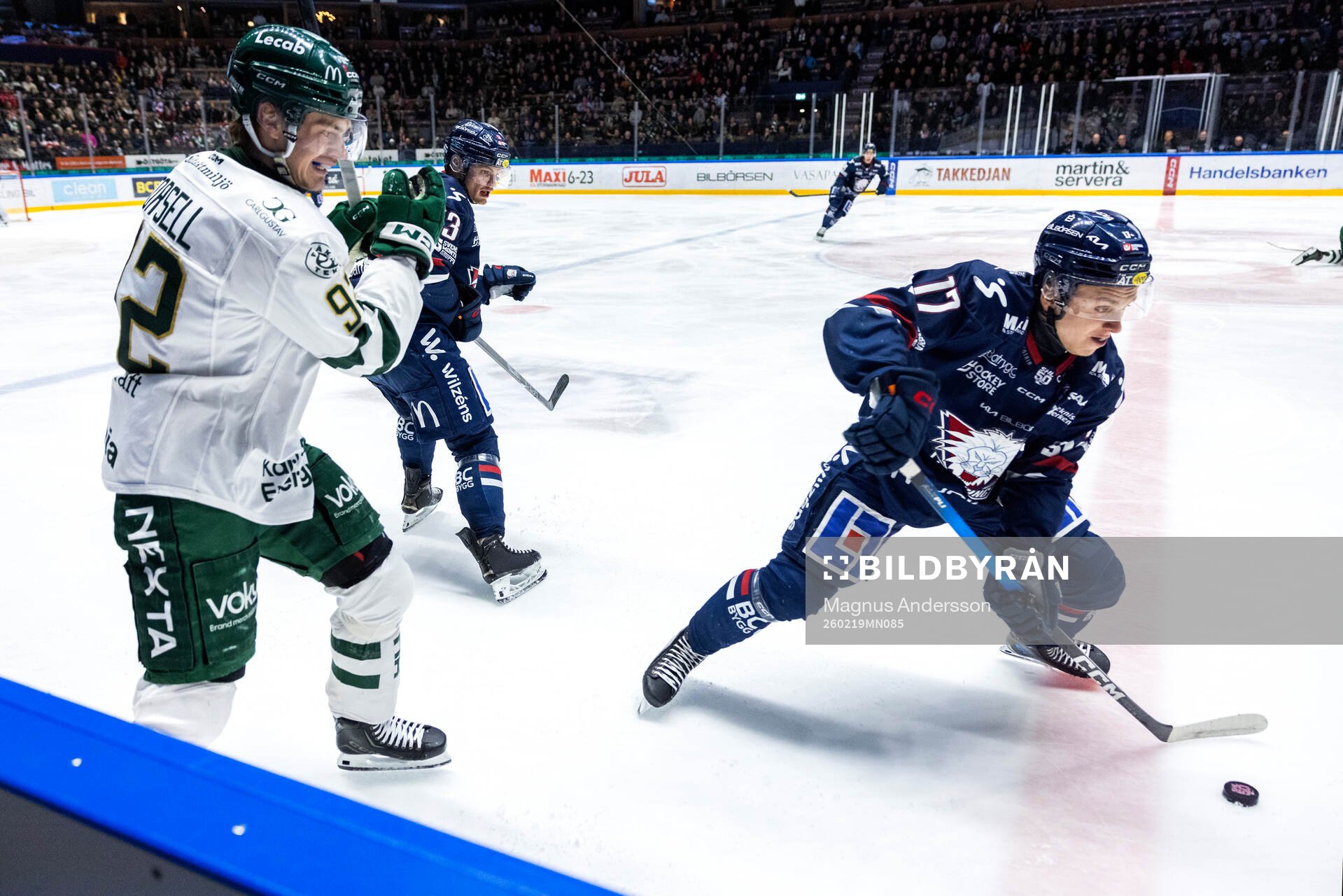 Färjestads Lucas Forsell, Linköpings Adam Hofbauer och