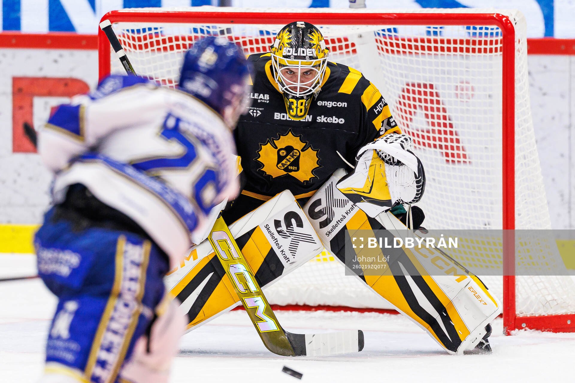 Leksands Michael Lindqvist gör 1-1 bakom Skellefteås
