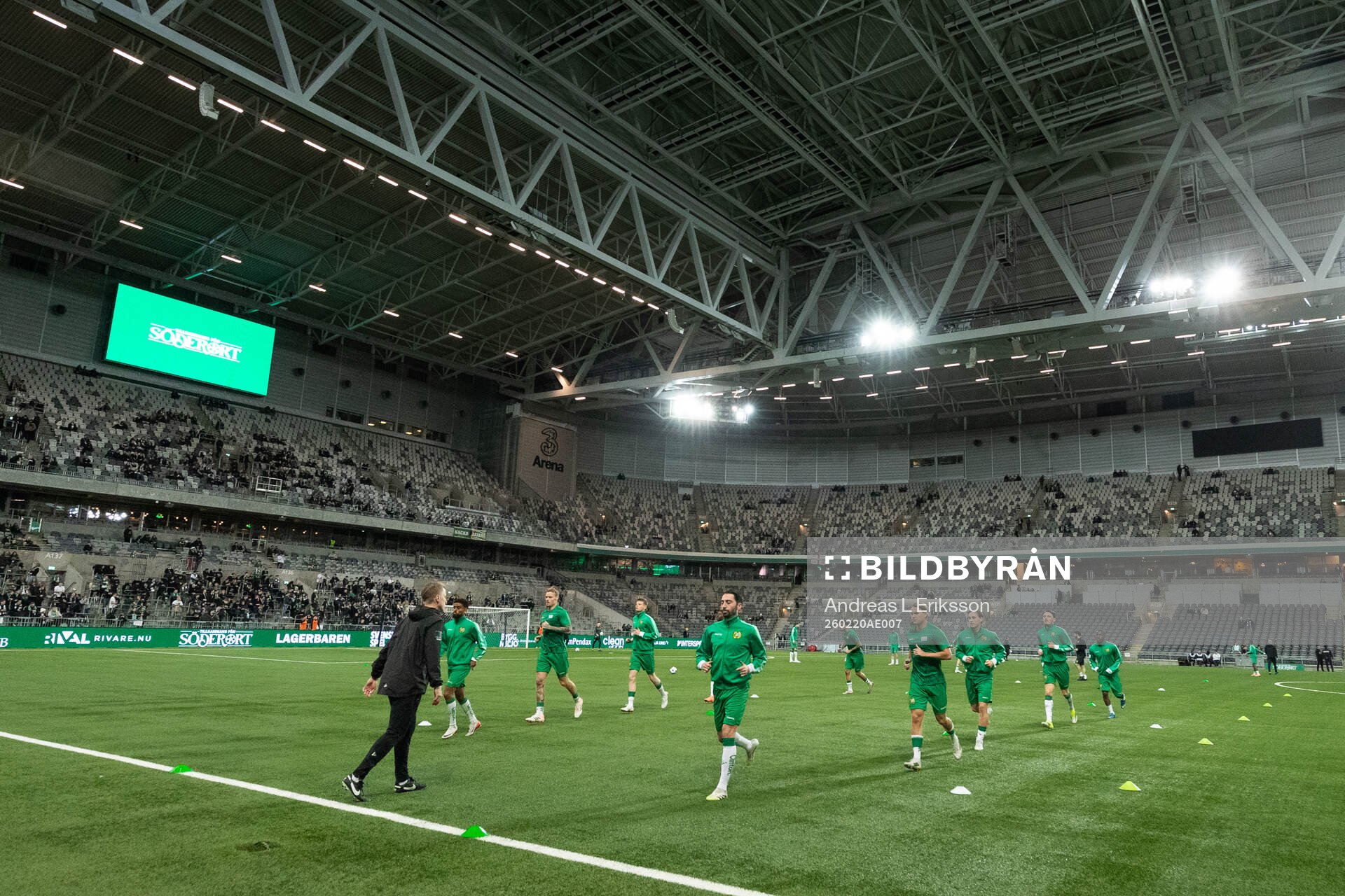 Hammarbys spelare värmer upp