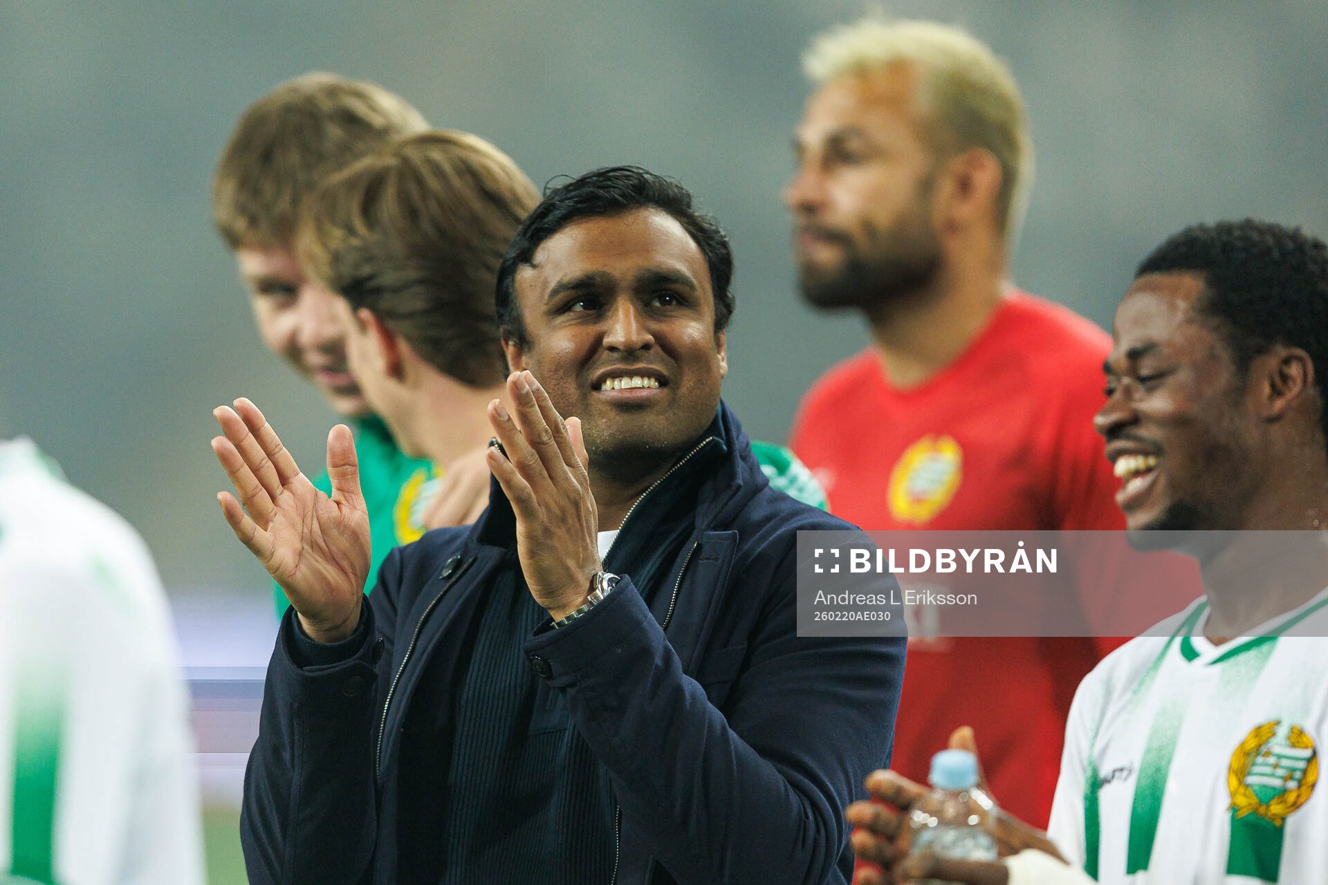 Hammarbys tränare Kalle Karlsson jublar