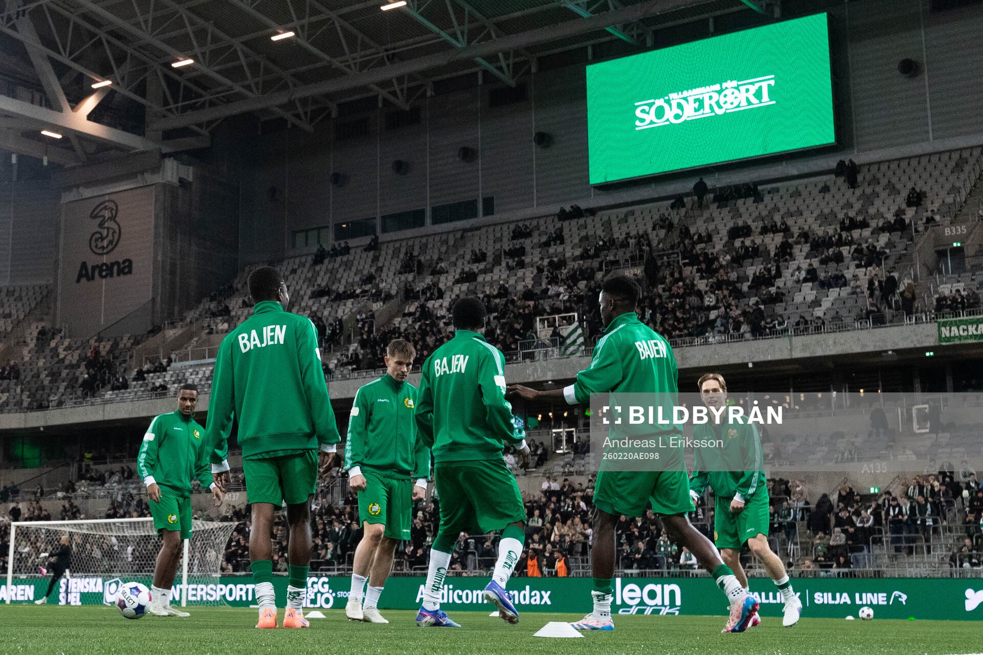 Hammarbys spelare värmer upp