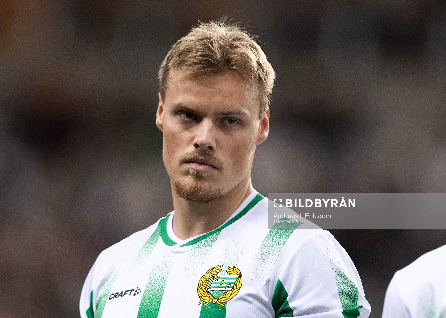 Hammarbys Victor Eriksson innan fotbollsmatchen i Svenska