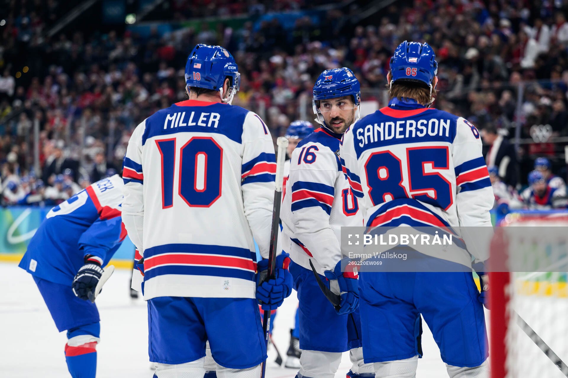Vincent Trocheck of USA in the men's ice hockey semifinal
