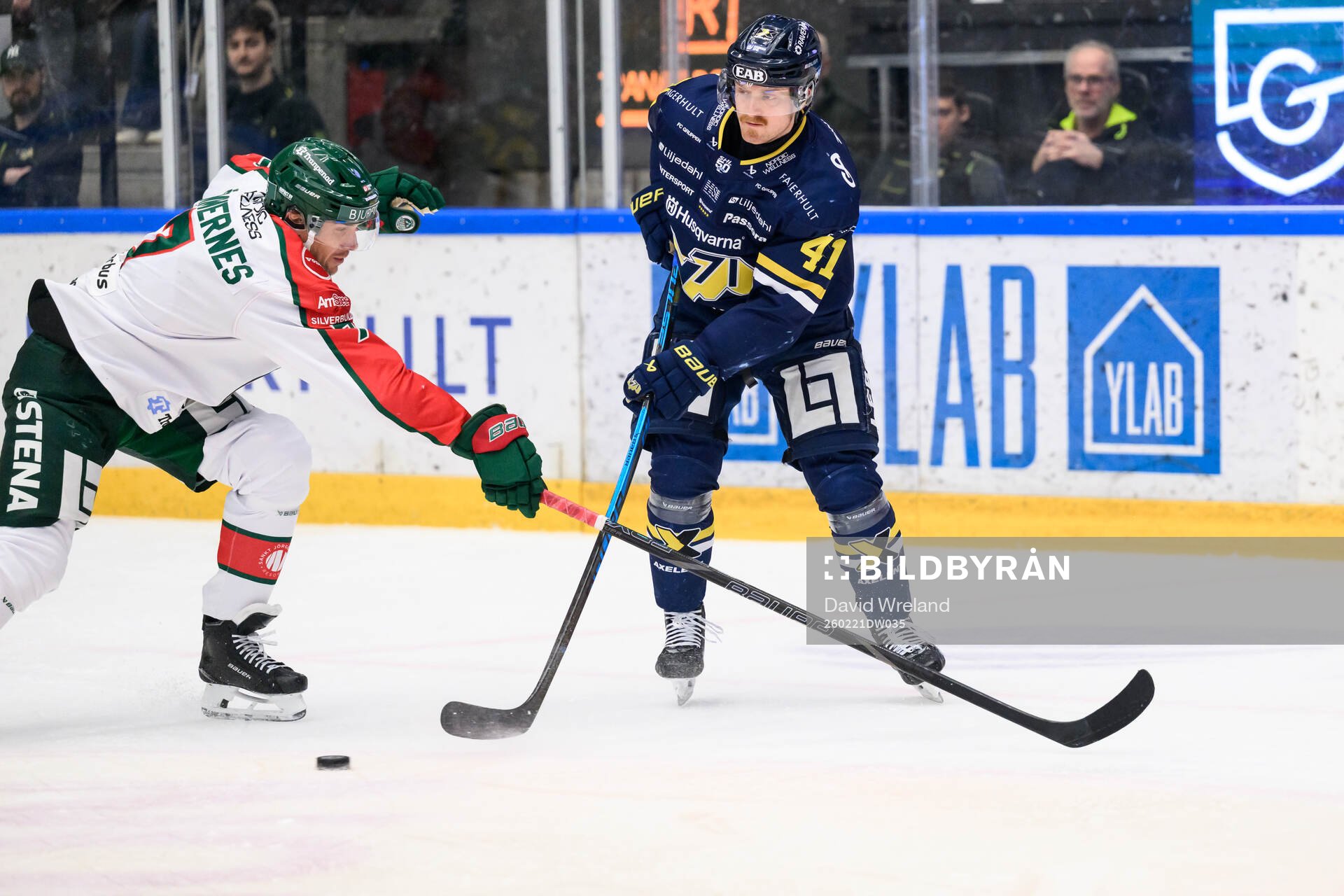 Frölundas Henrik Tömmernes och HV71s Riley Woods