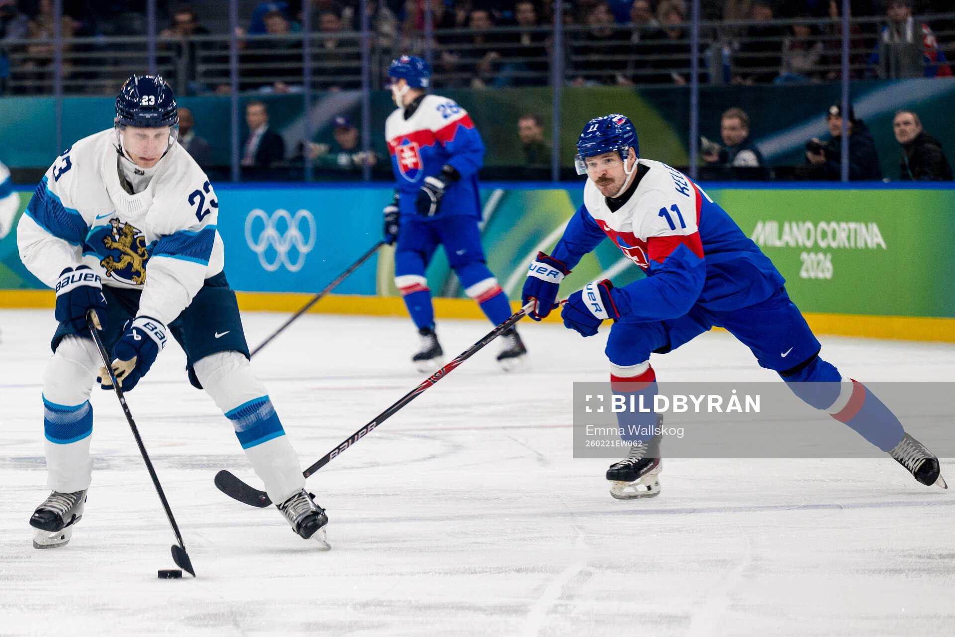 Esa Lindell of Finland and Milos Kelemen of Slovakia in the