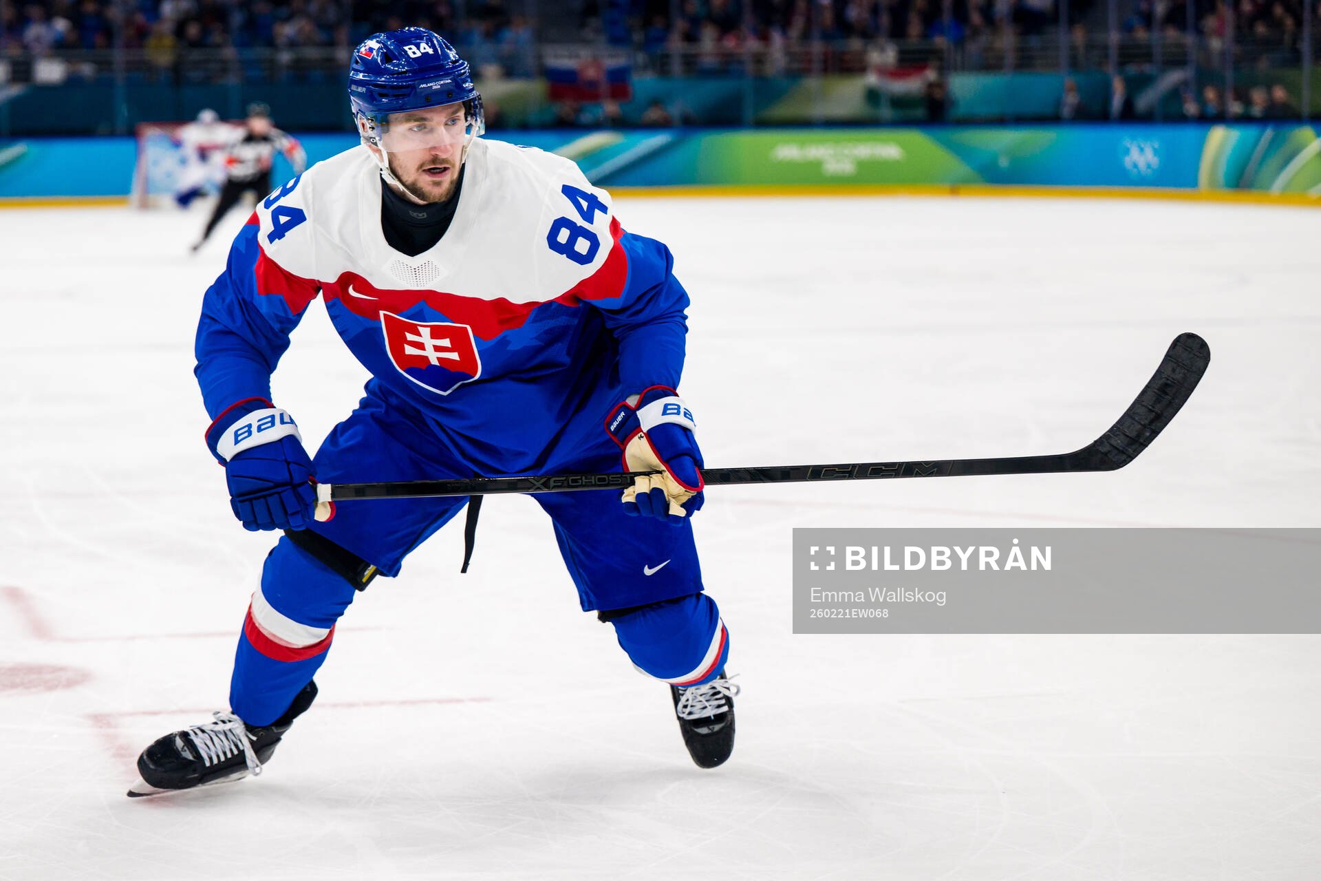 Pavol Regenda of Slovakia in the men's ice hockey bronze