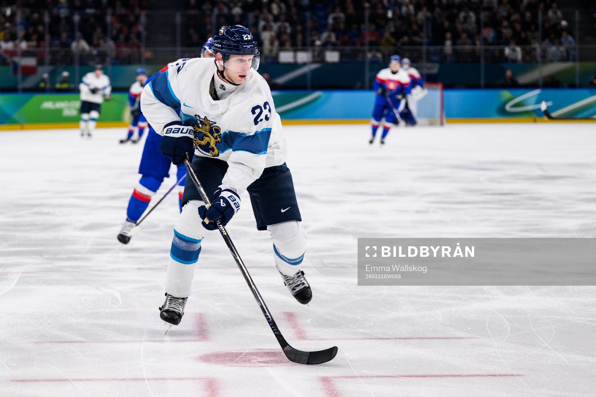 Esa Lindell of Finland in the men's ice hockey bronze medal
