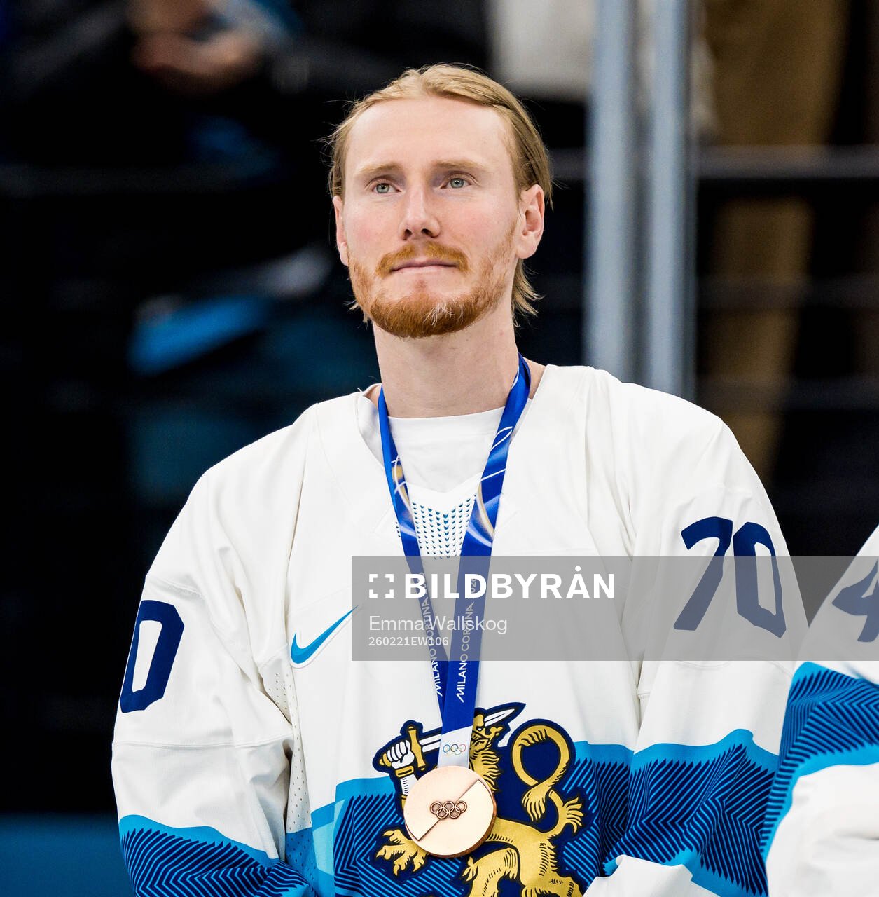 Goaltender Joonas Korpisalo of Finland with their bronze