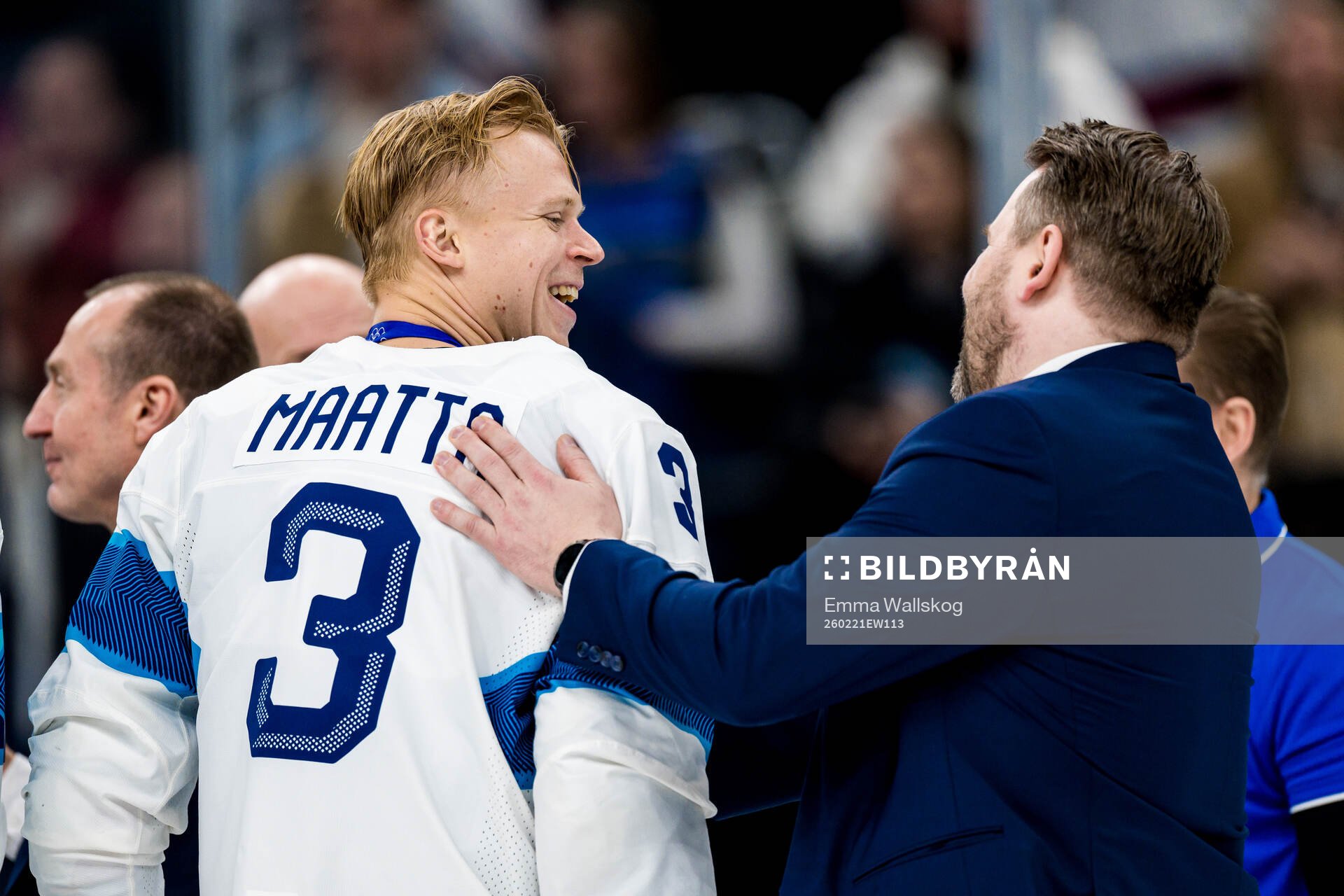 Olli Määttä and Head coach Antti Pennanen of Finland