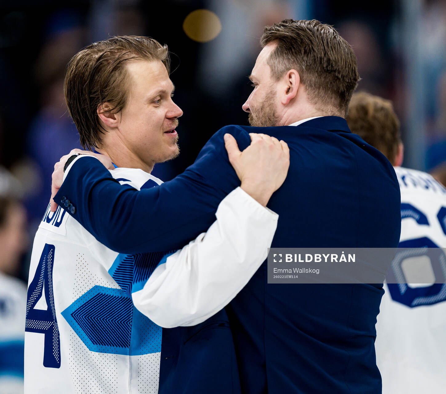 Mikael Granlund and Head coach Antti Pennanen of Finland