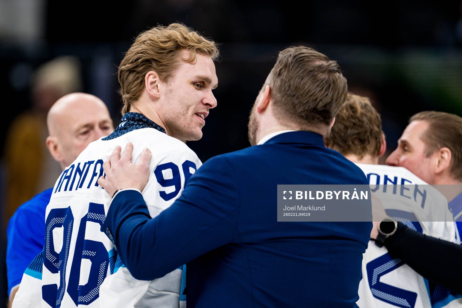 Mikko Rantanen and Head coach Antti Pennanen of Finland